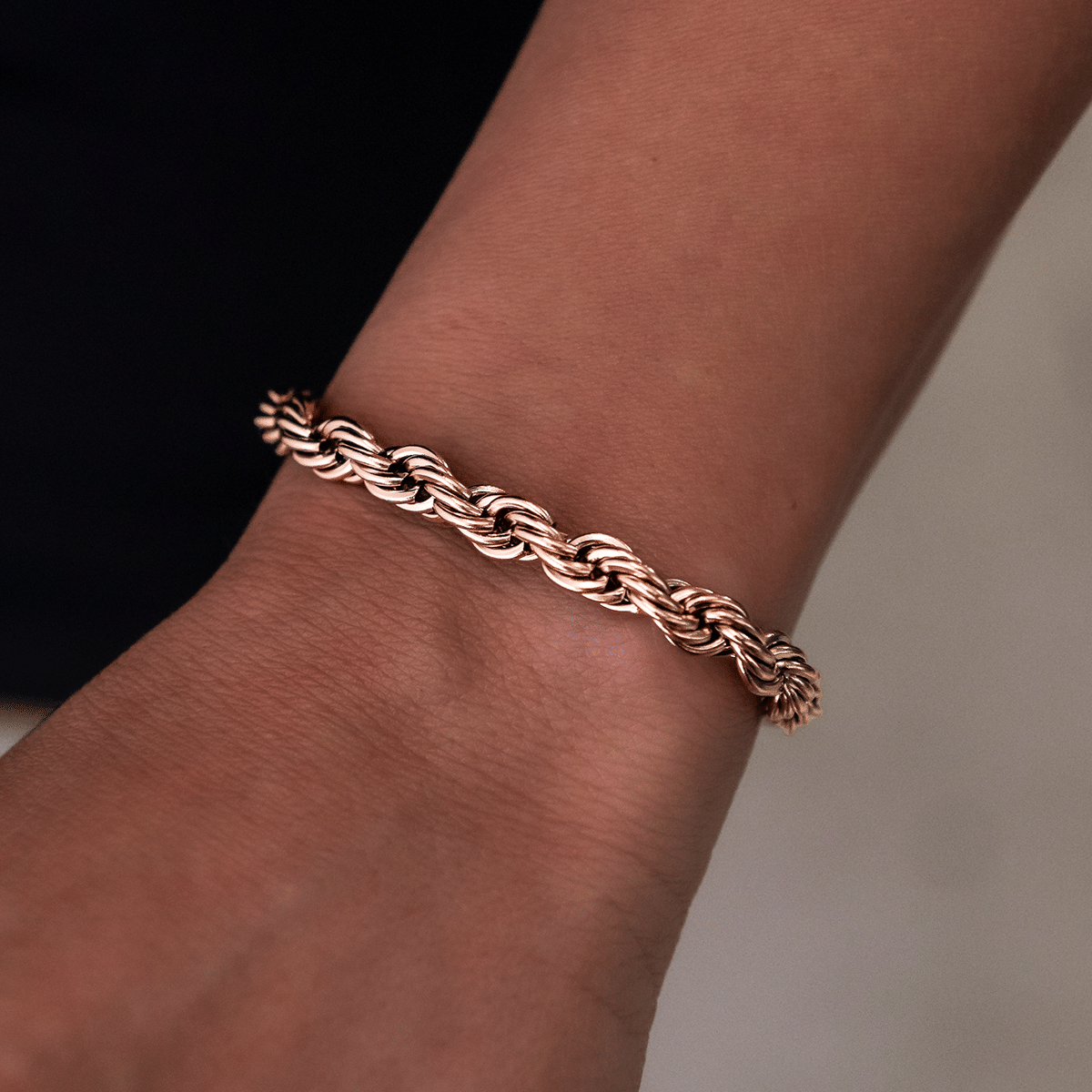 GLD Women Rope Bracelet in Rose Gold - 6 mm