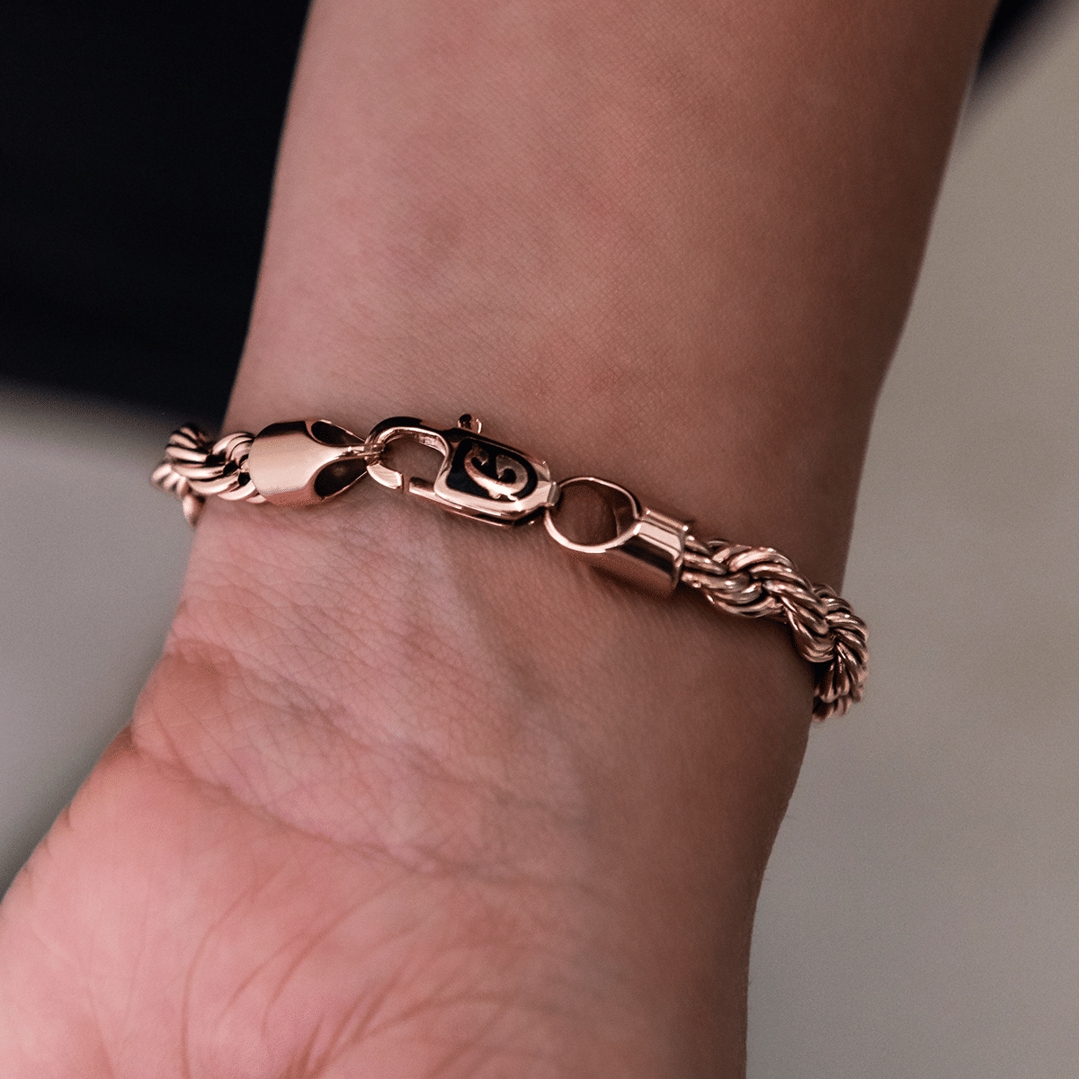 GLD Women Rope Bracelet in Rose Gold - 6 mm