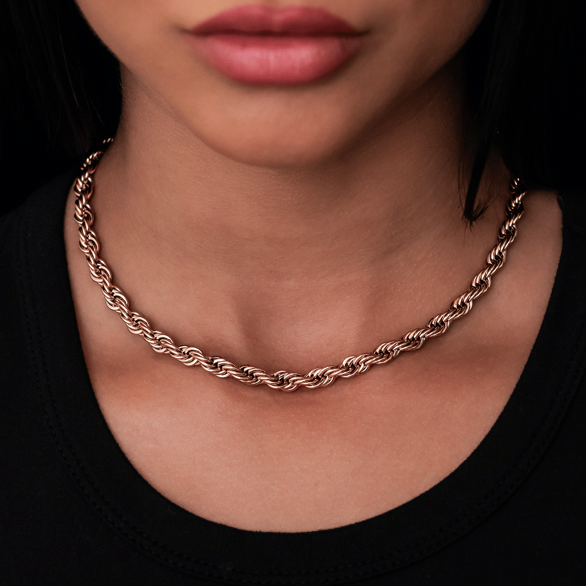 GLD Women Rope Necklace in Rose Gold - 6 mm