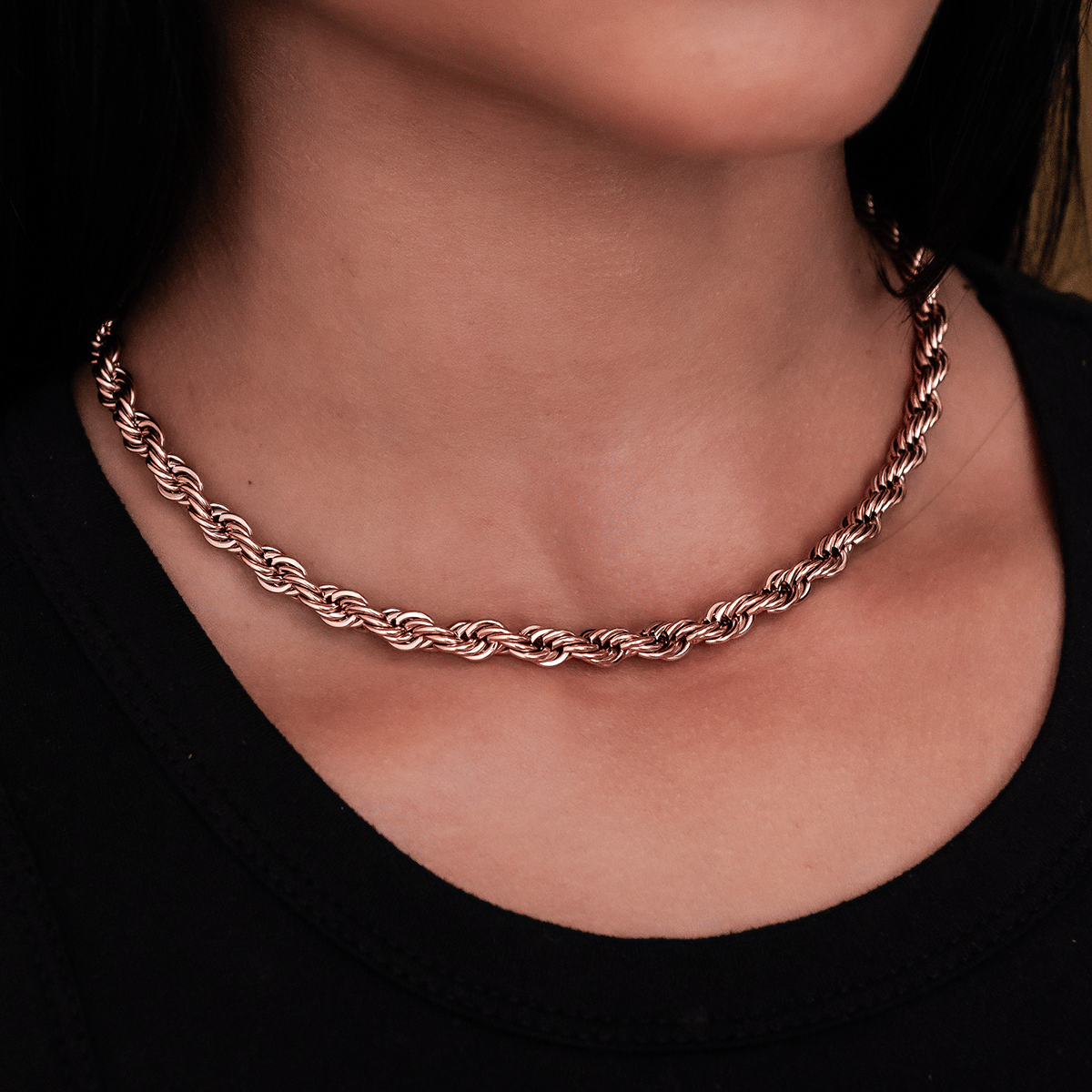 GLD Women Rope Necklace in Rose Gold - 6 mm