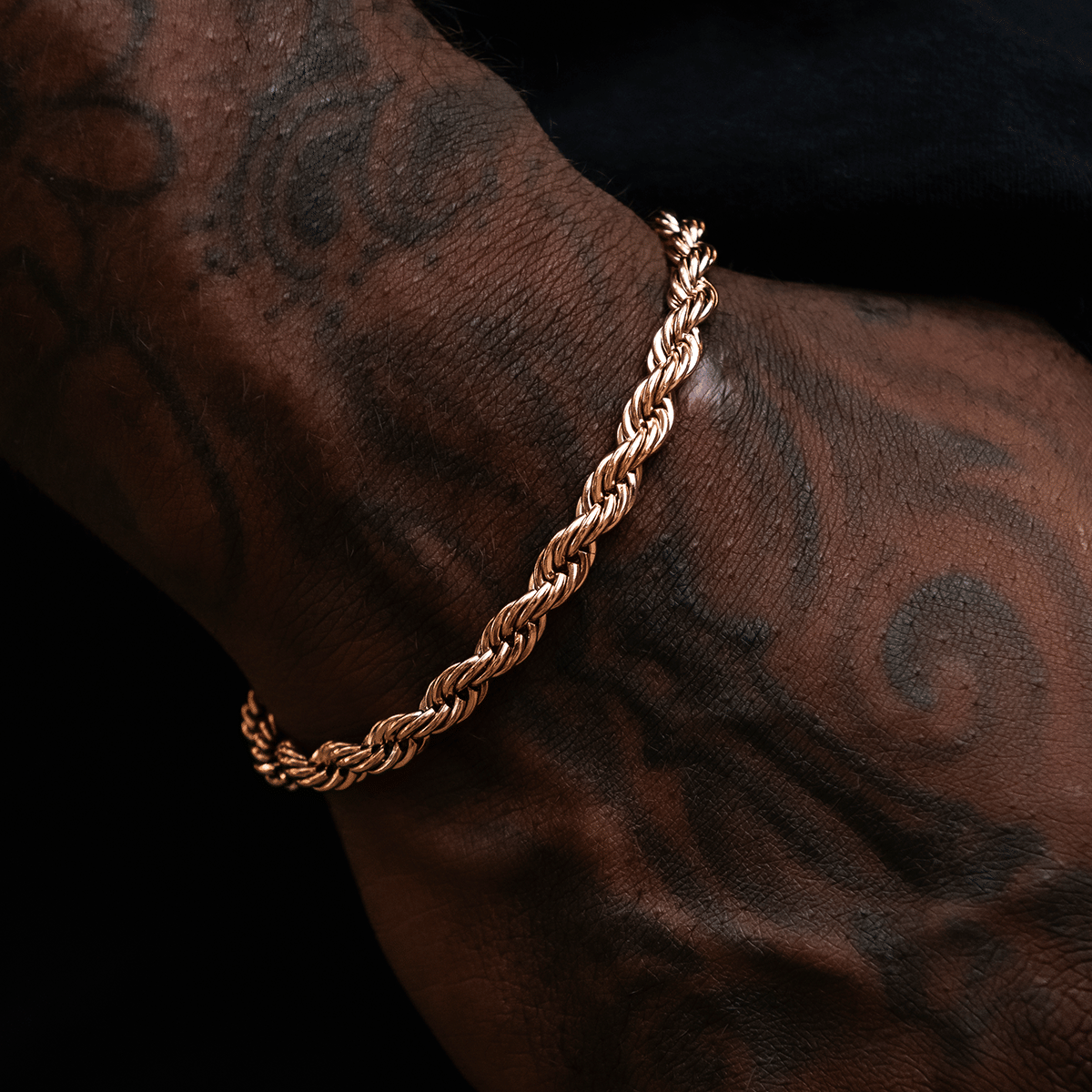 GLD Men Rope Bracelet in Rose Gold - 6 mm
