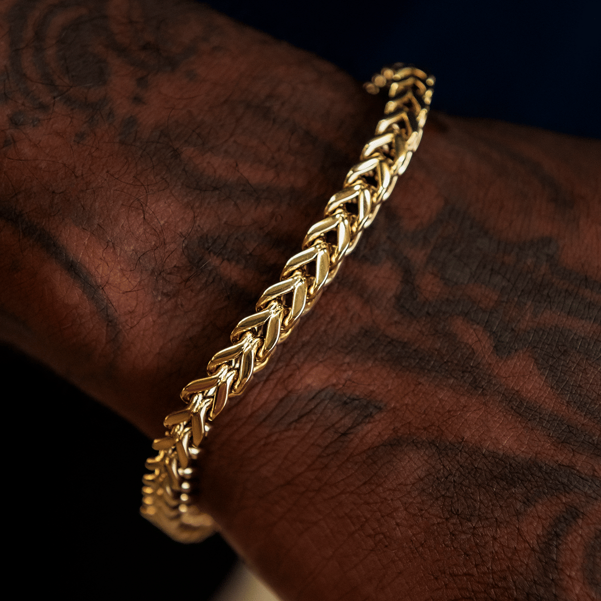 GLD Men Franco Bracelet in Yellow Gold - 6 mm