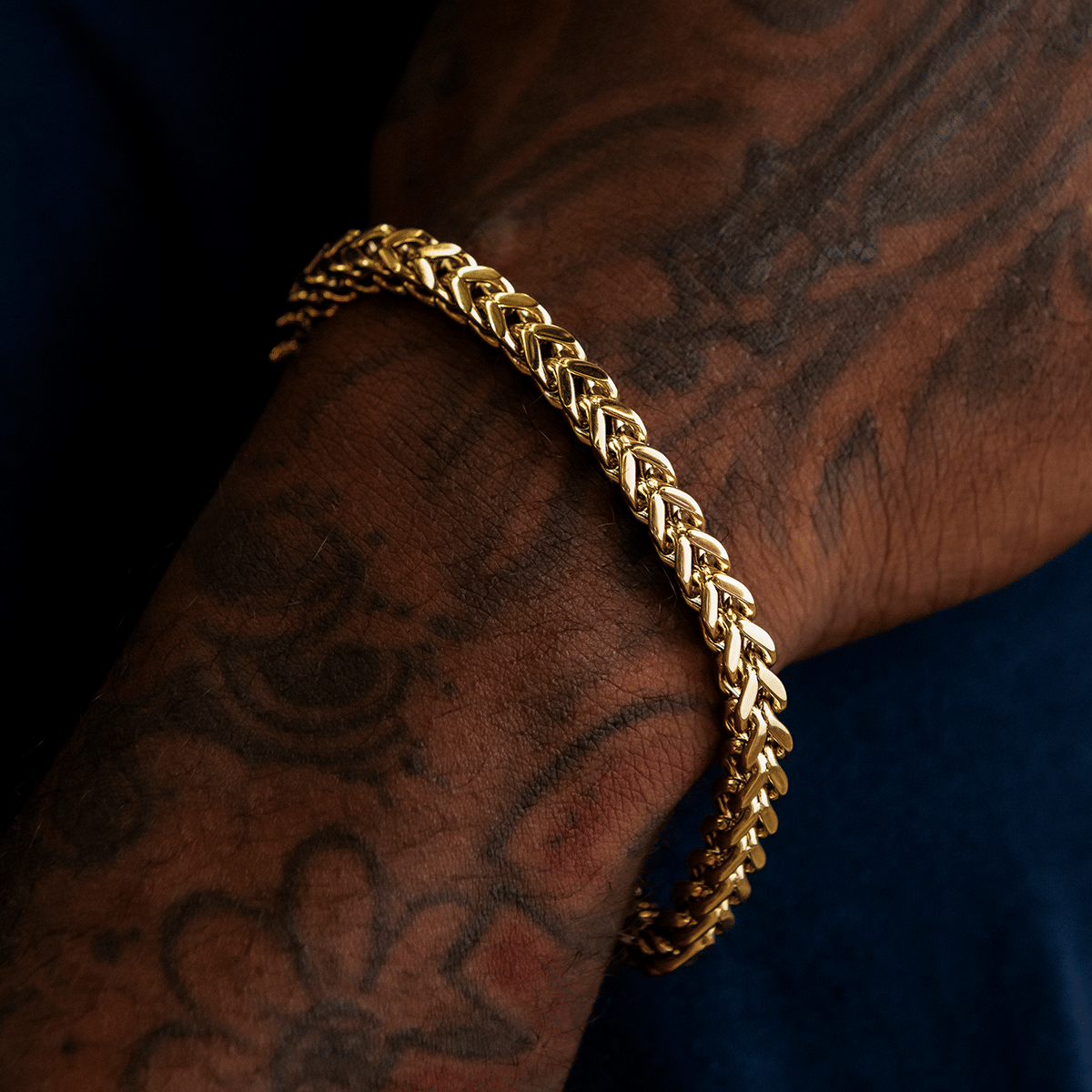 GLD Men Franco Bracelet in Yellow Gold - 6 mm