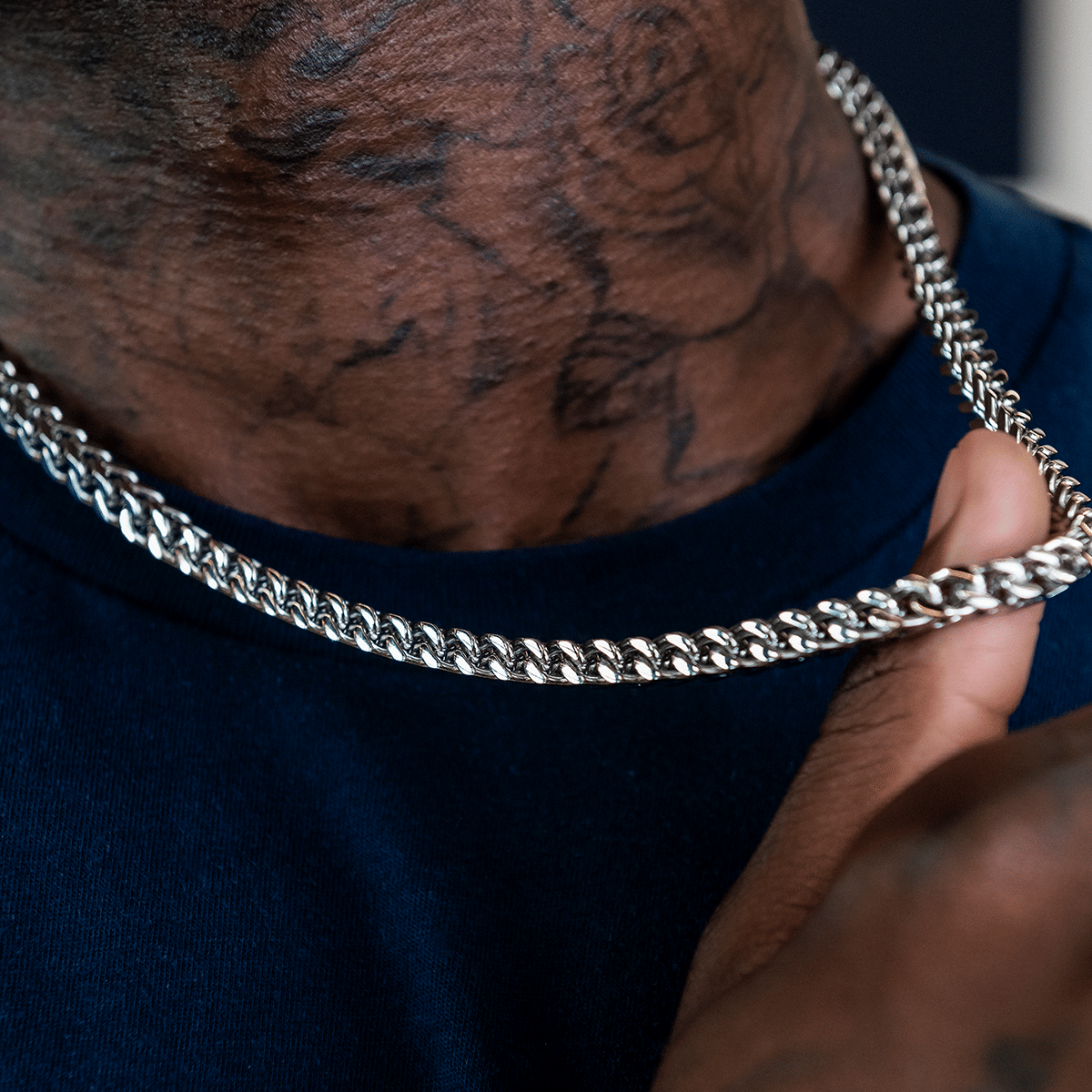 GLD Men Franco Chain in White Gold - 6 mm