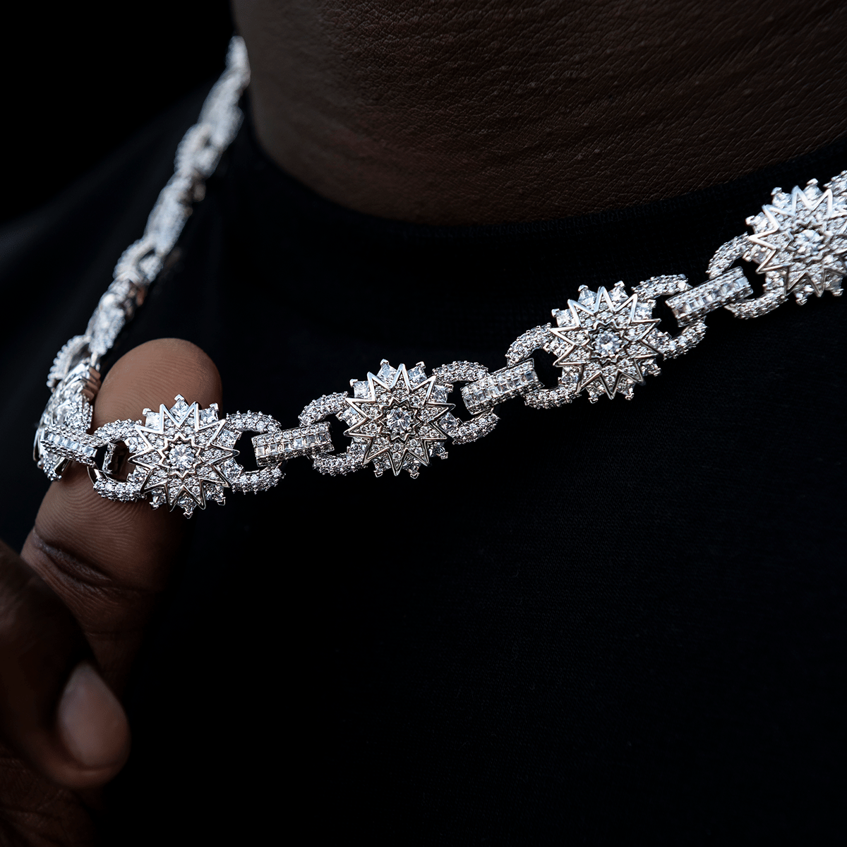 GLD Men Star Mariner Chain in White Gold - 16 mm