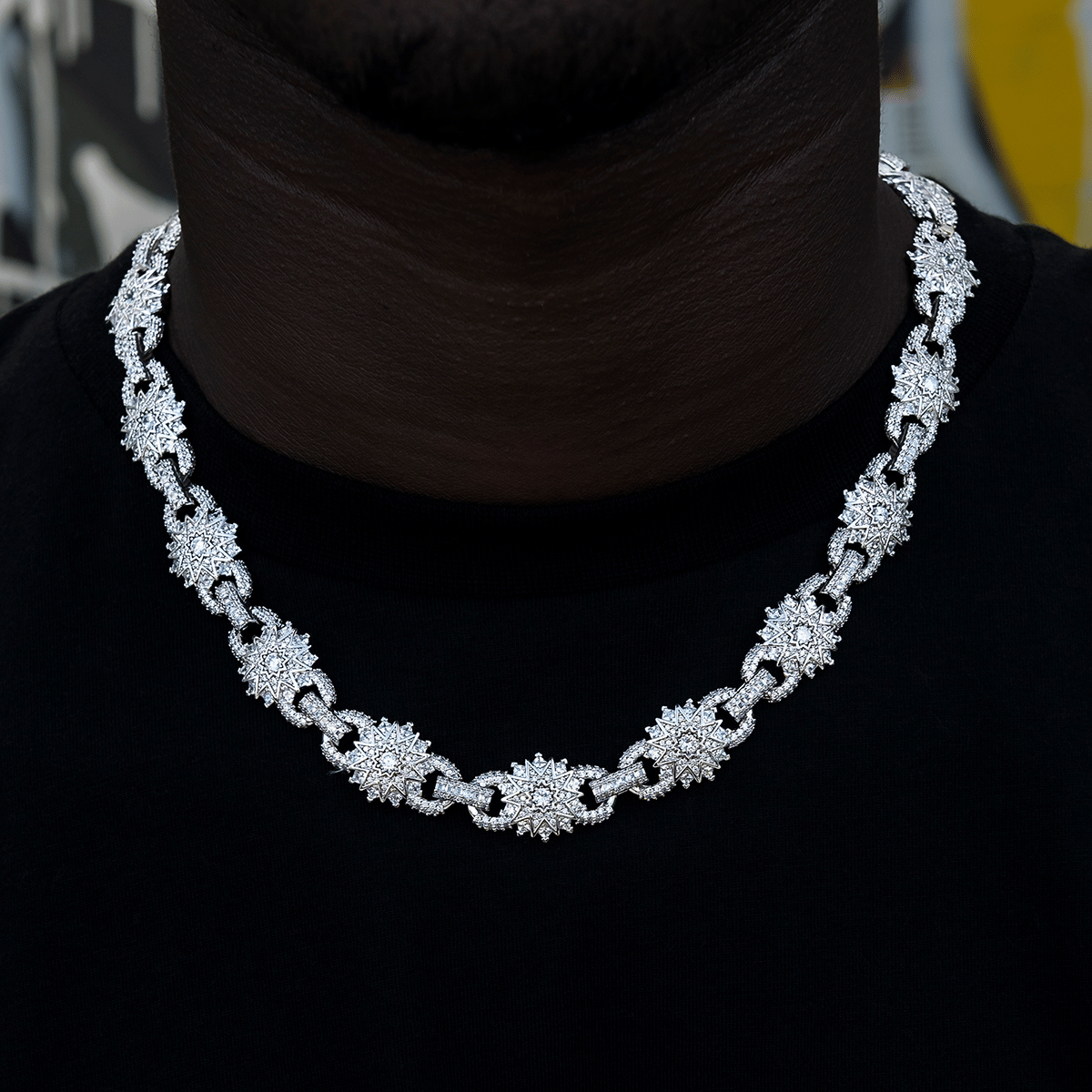 GLD Men Star Mariner Chain in White Gold - 16 mm
