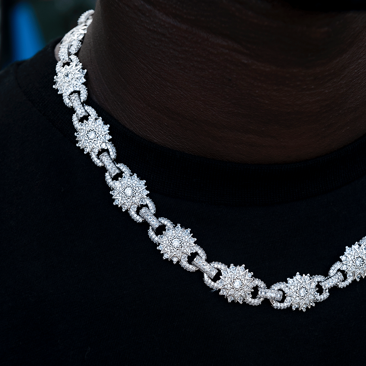 GLD Men Star Mariner Chain in White Gold - 16 mm