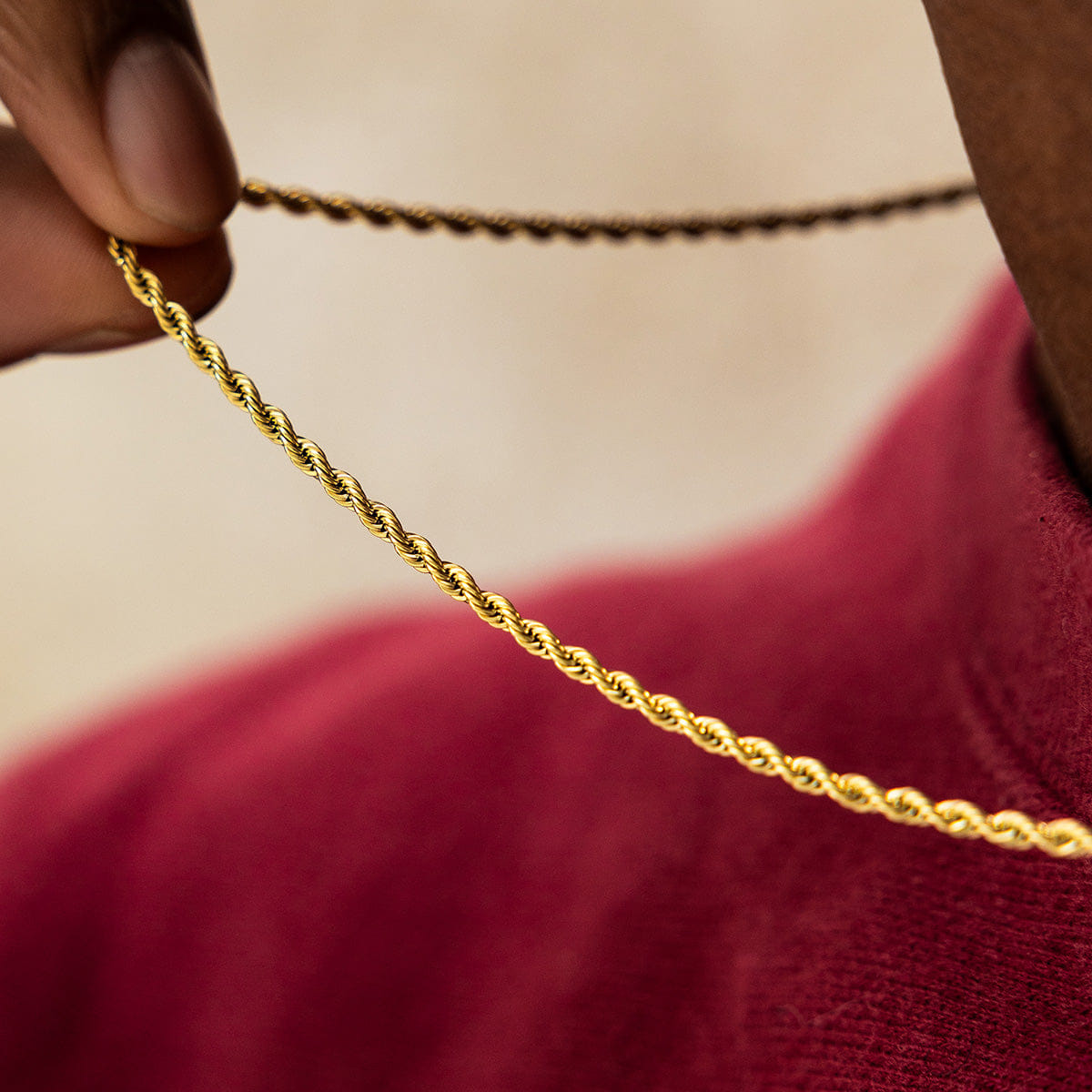 GLD PROMO SETS Rope Chain in Yellow Gold - 2 mm