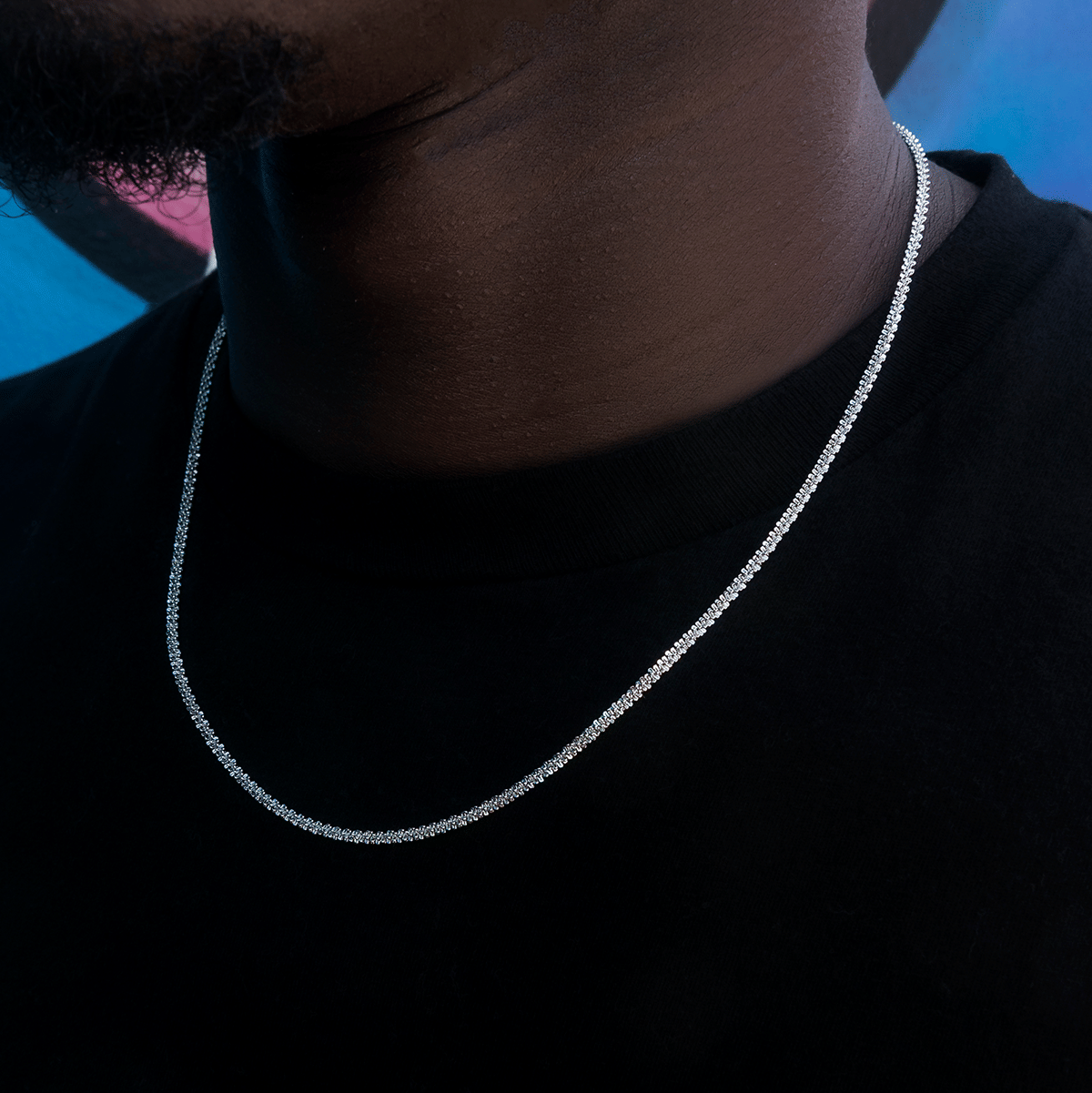 GLD PROMO SETS Popcorn Chain in White Gold - 2 mm