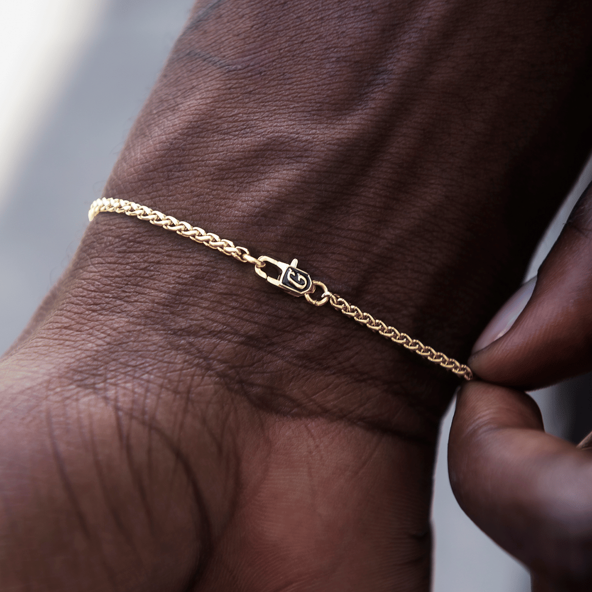 GLD PROMO SETS Palm Chain Bracelet in Yellow Gold - 2 mm