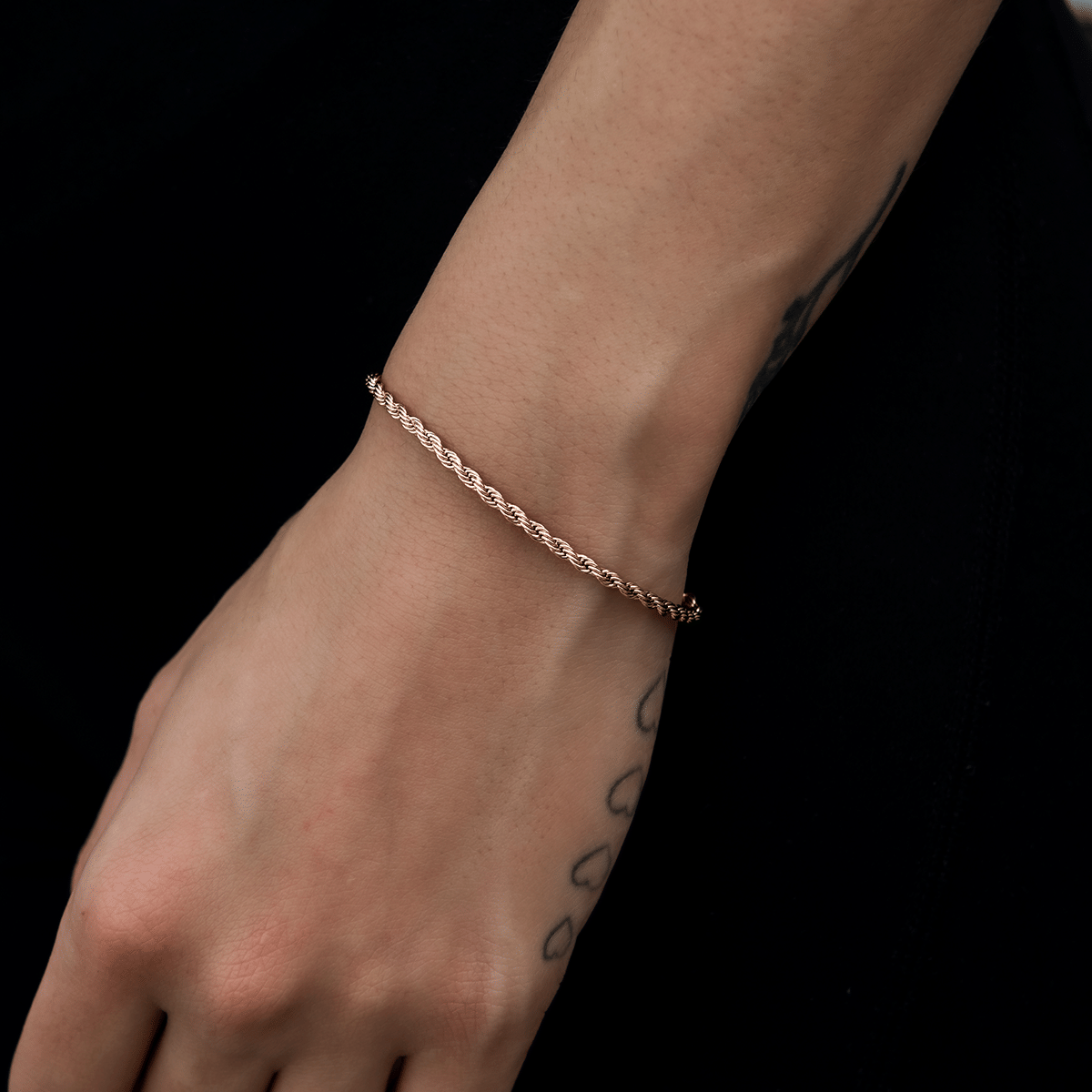 GLD Women Rope Bracelet in Rose Gold - 2 mm