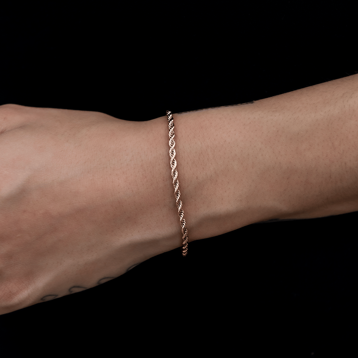 GLD Women Rope Bracelet in Rose Gold - 2 mm