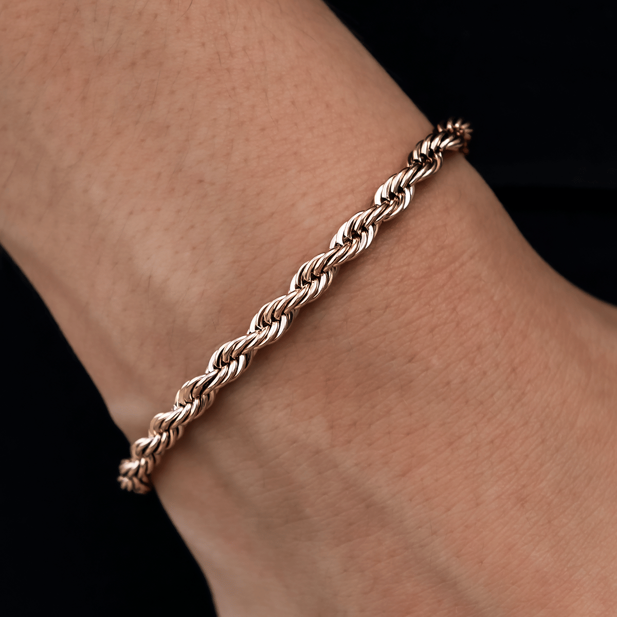 GLD Women Rope Bracelet in Rose Gold - 4 mm