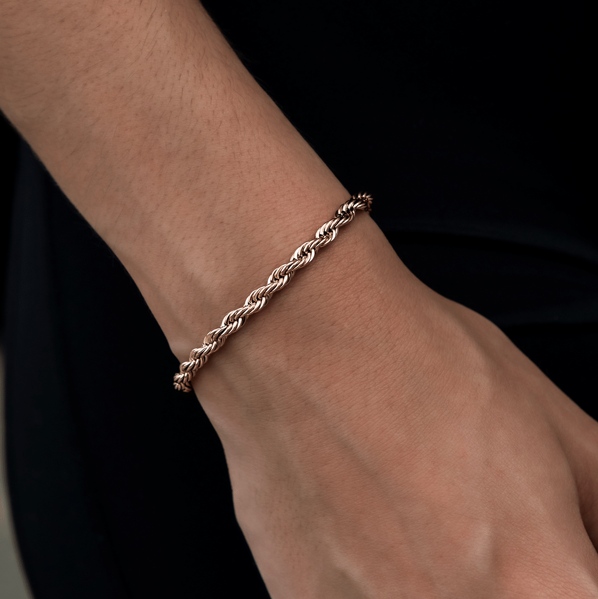GLD Women Rope Bracelet in Rose Gold - 4 mm