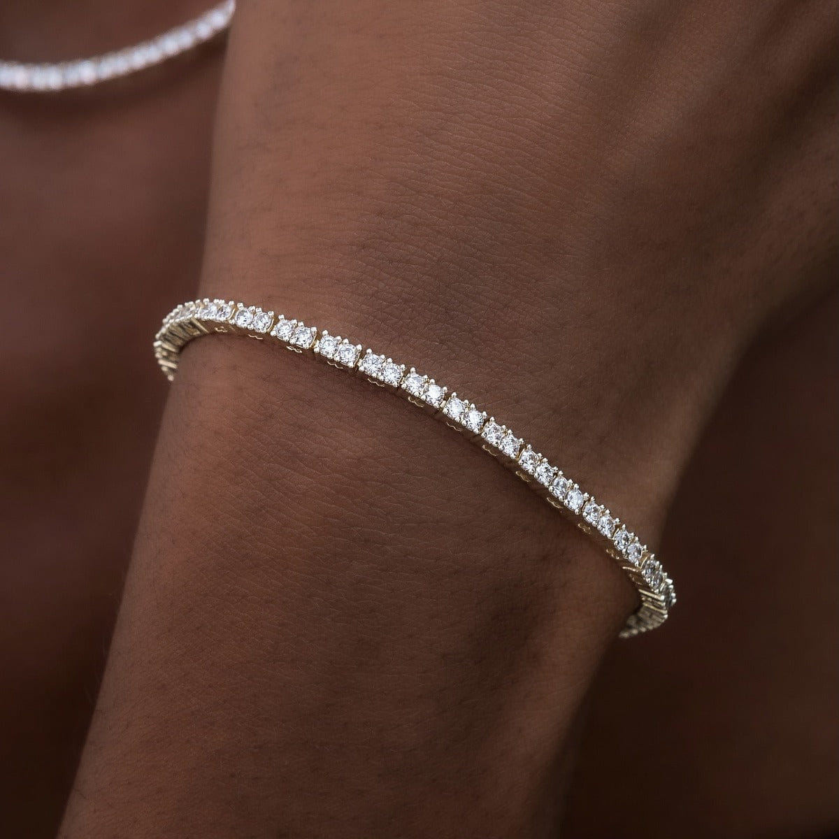 GLD Women Diamond Tennis Bracelet in Yellow Gold - 2 mm