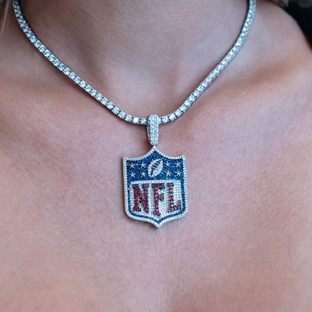 GLD Women Iced NFL Logo Pendant