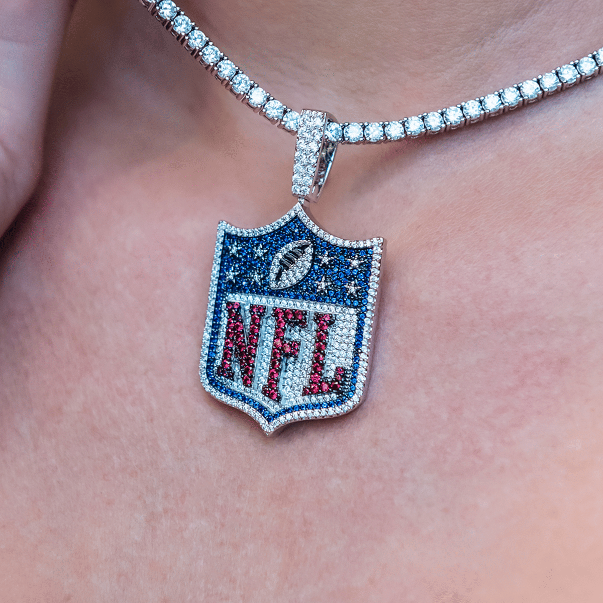 GLD Women Iced NFL Logo Pendant