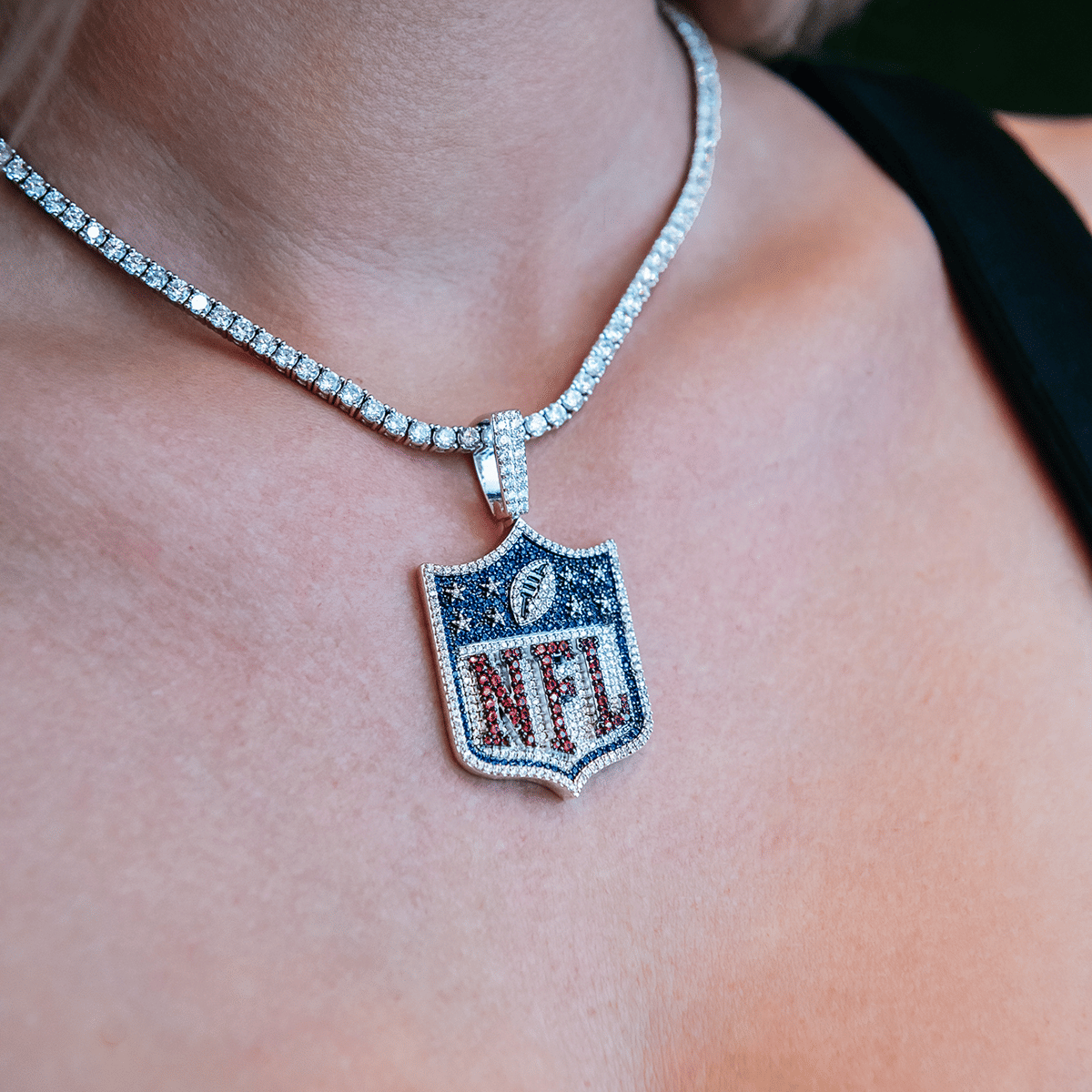 GLD Women Iced NFL Logo Pendant