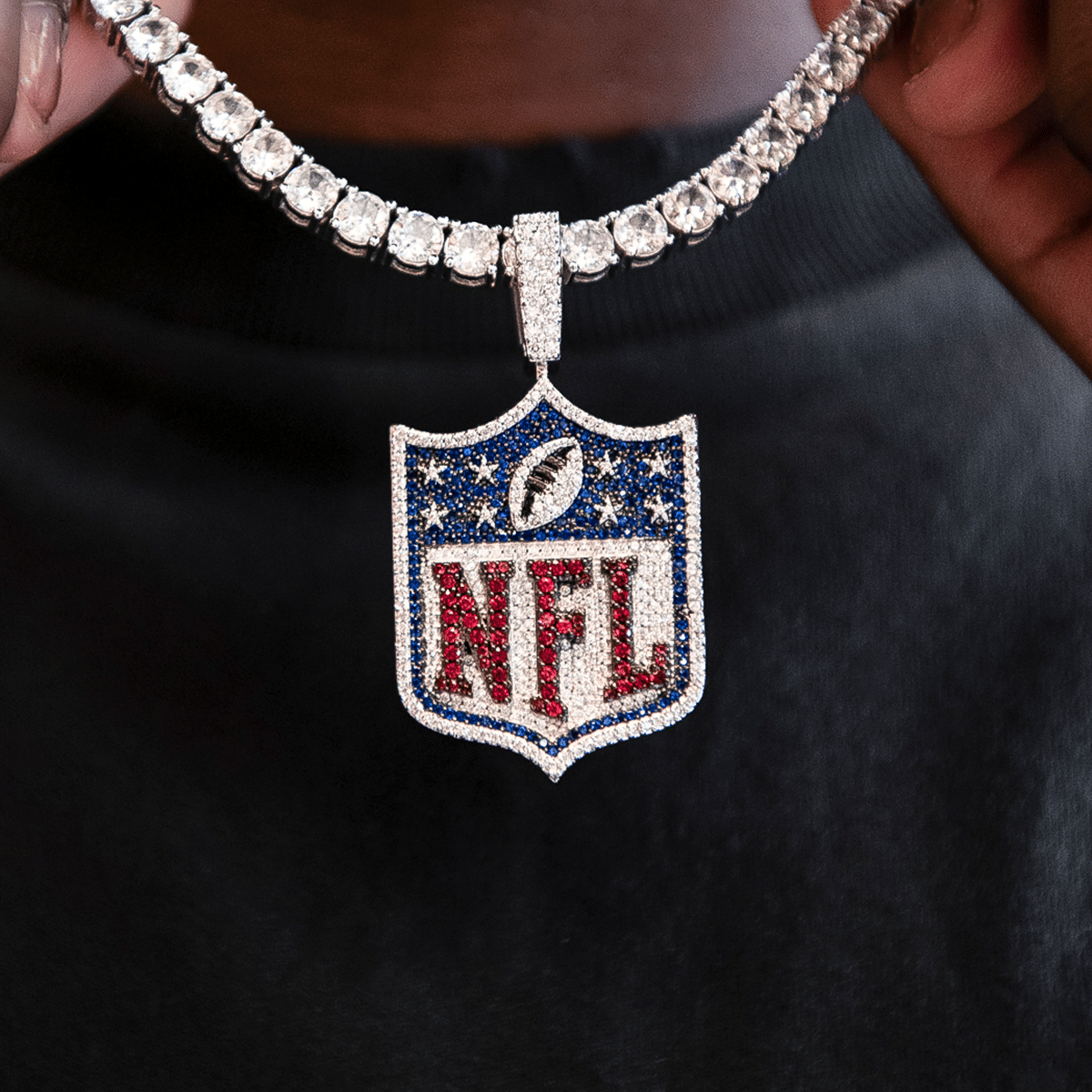 GLD Men Iced NFL Logo Pendant