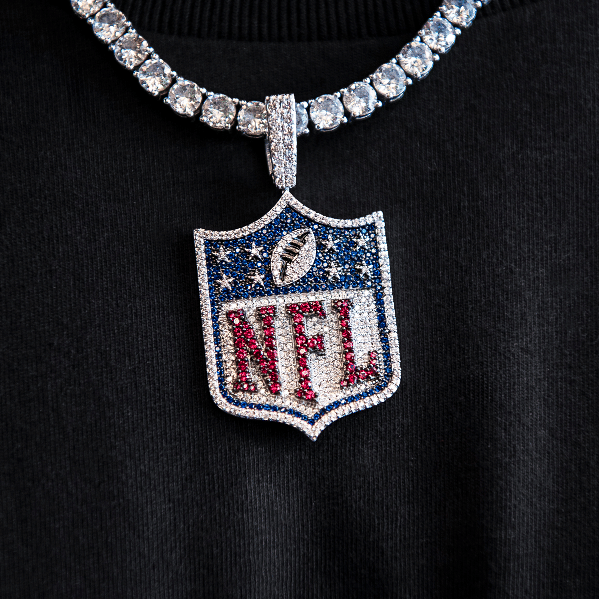 GLD Men Iced NFL Logo Pendant