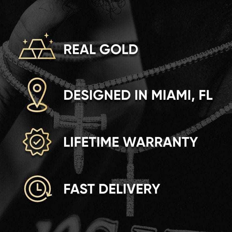 GLD Men 2 Chains + 2 Pendants - White Gold