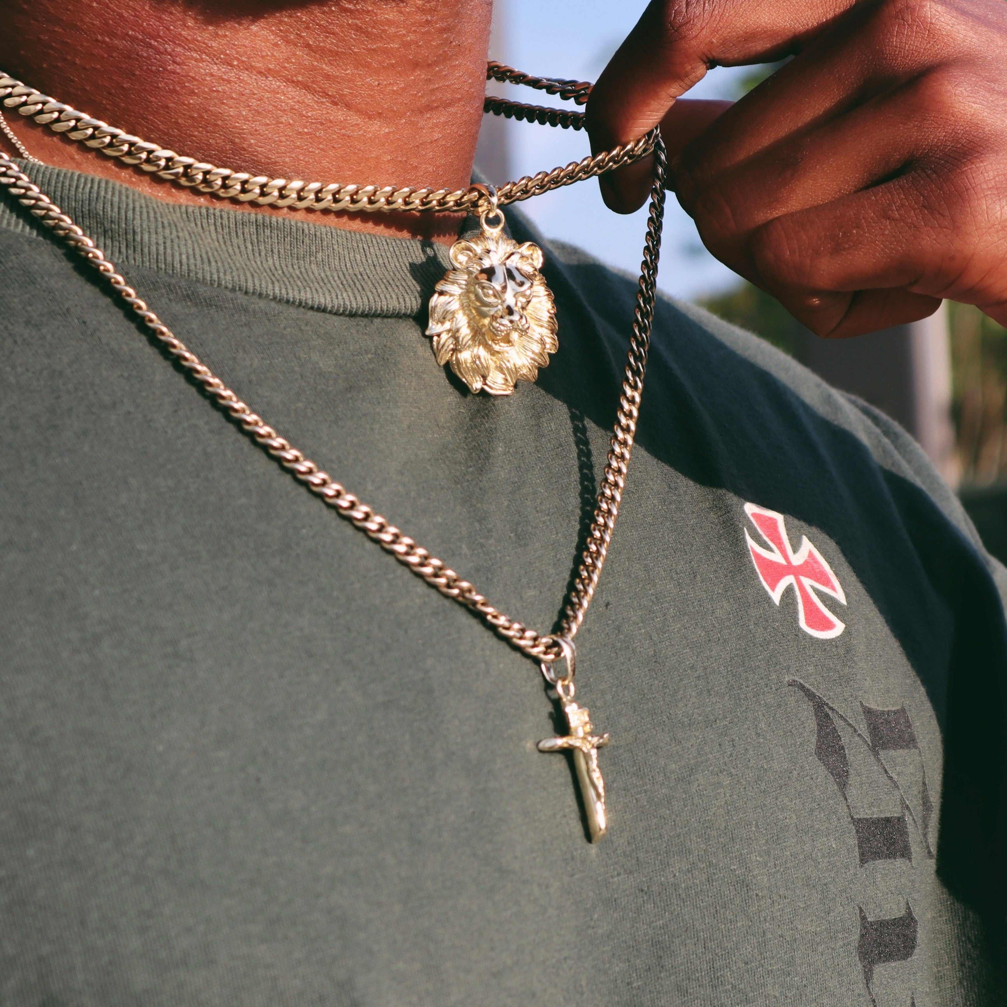 GLD Men 2 Chains + 2 Pendants - Yellow Gold