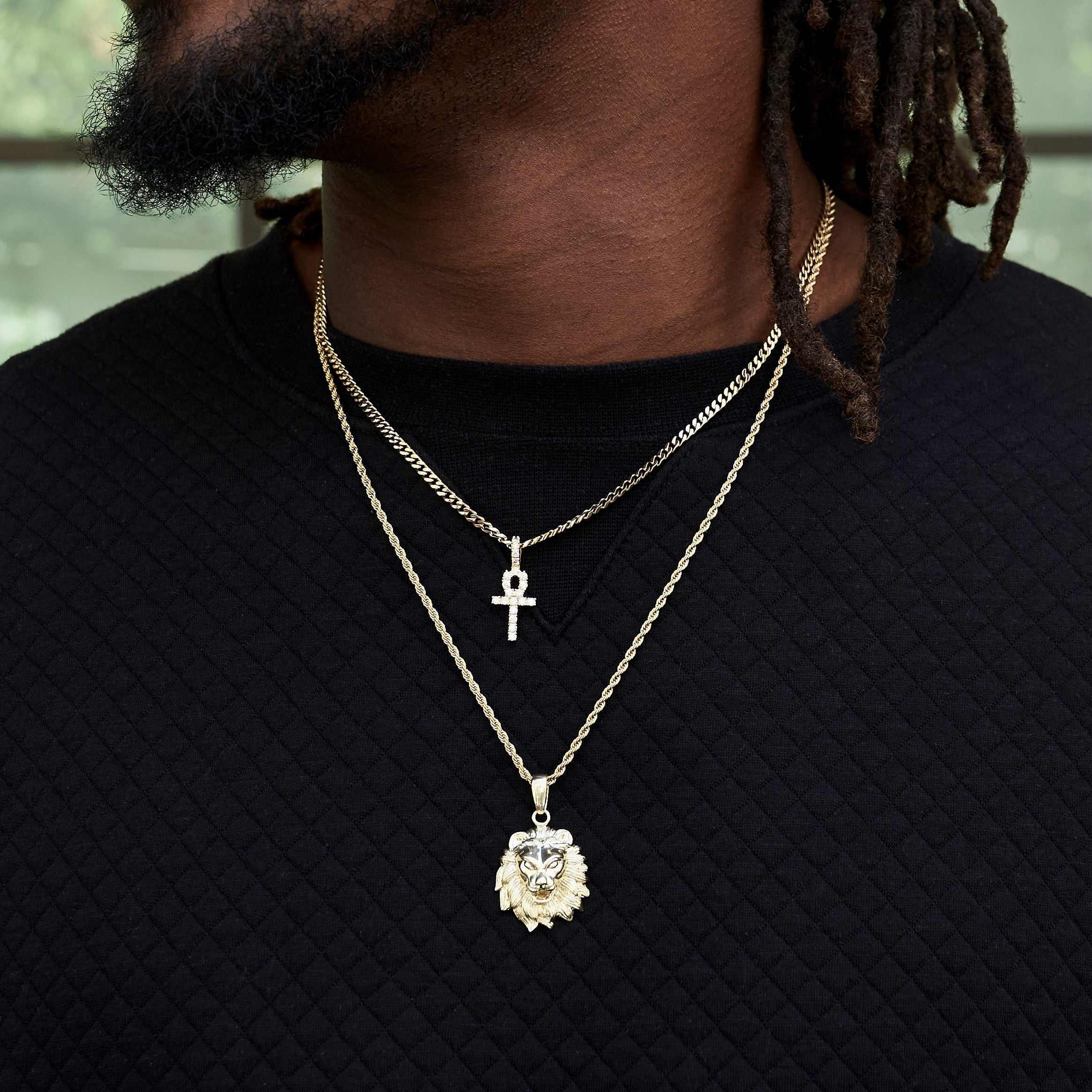 GLD Men 2 Chains + 2 Pendants - Yellow Gold
