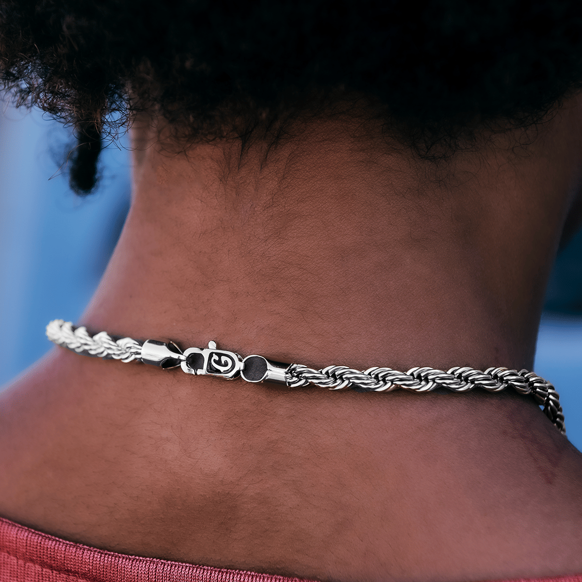 GLD Women Rope Necklace in White Gold - 6 mm