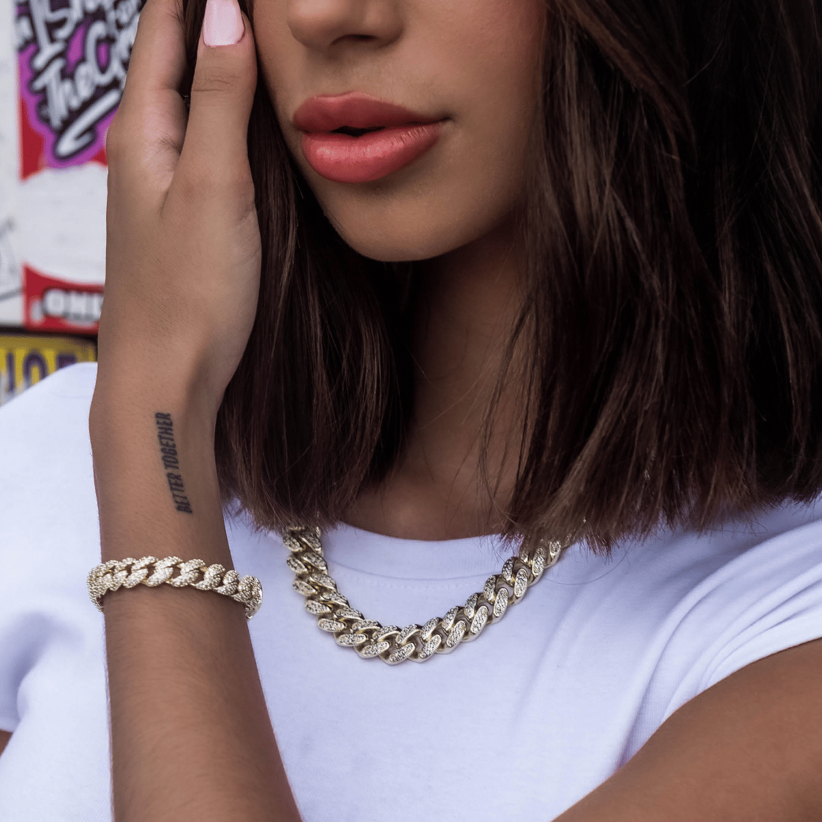 GLD PROMO - WOMEN Diamond Cuban Link Necklace in Yellow Gold - 12 mm