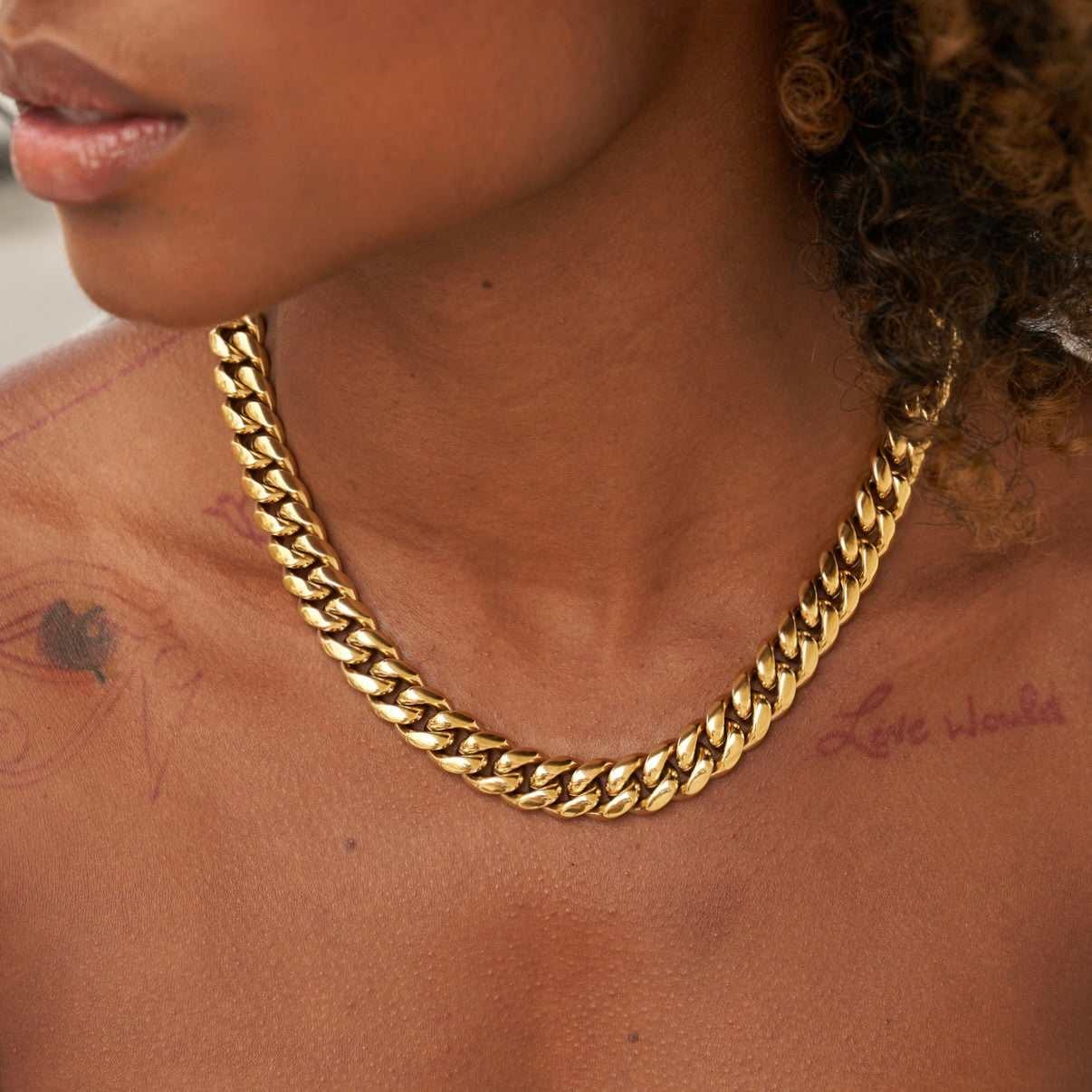 GLD PROMO - WOMEN Cuban Necklace 12 mm