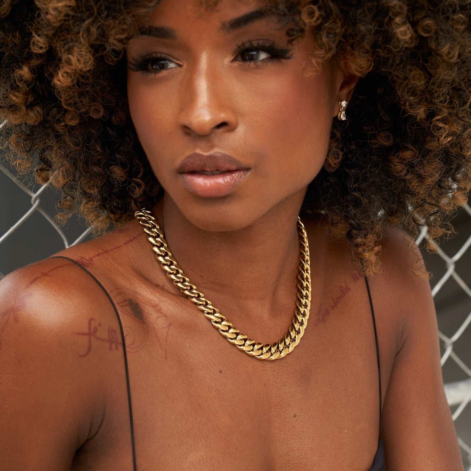 GLD PROMO - WOMEN Cuban Necklace 12 mm