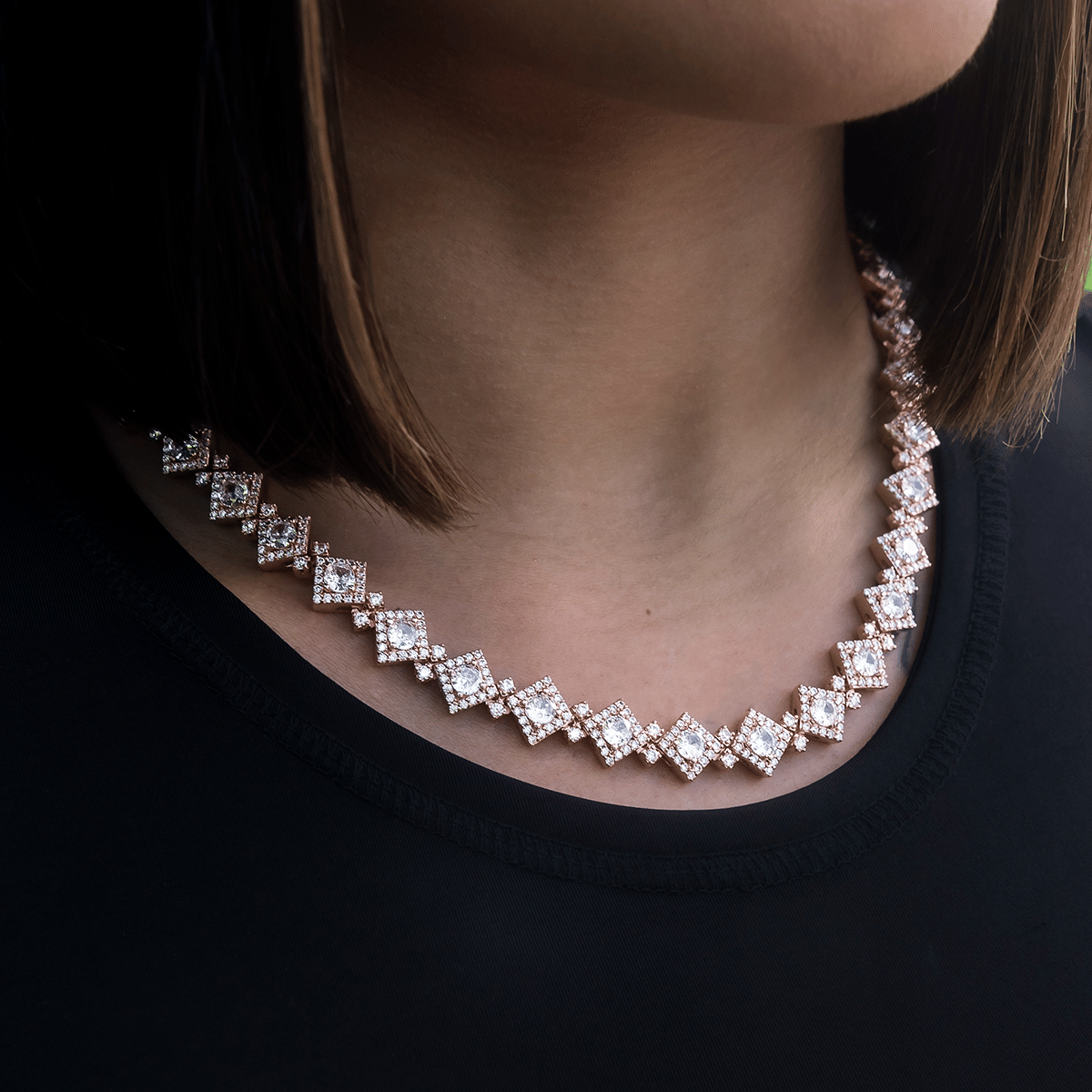 GLD Women Cloister Link Necklace in Rose Gold - 10 mm