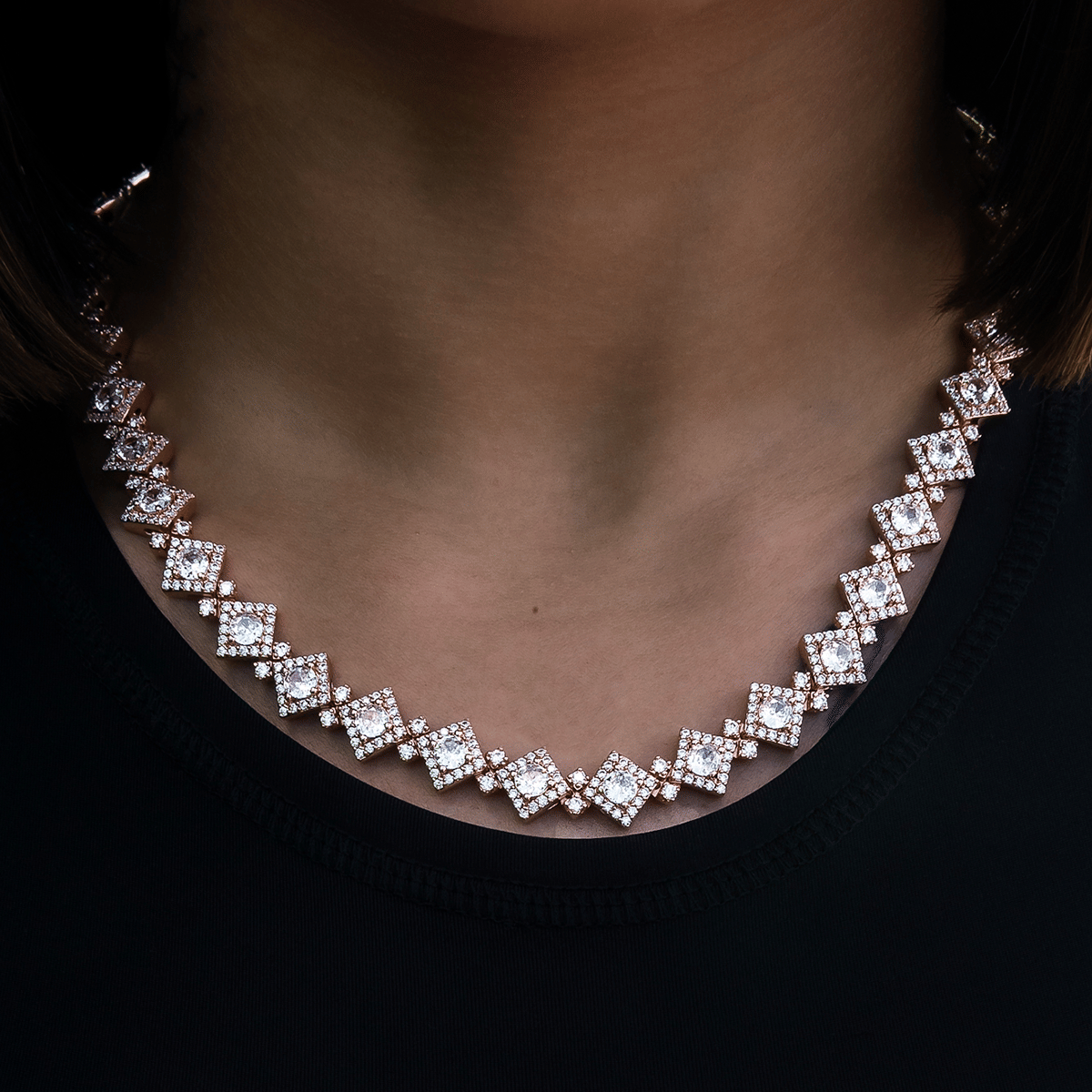 GLD Women Cloister Link Necklace in Rose Gold - 10 mm