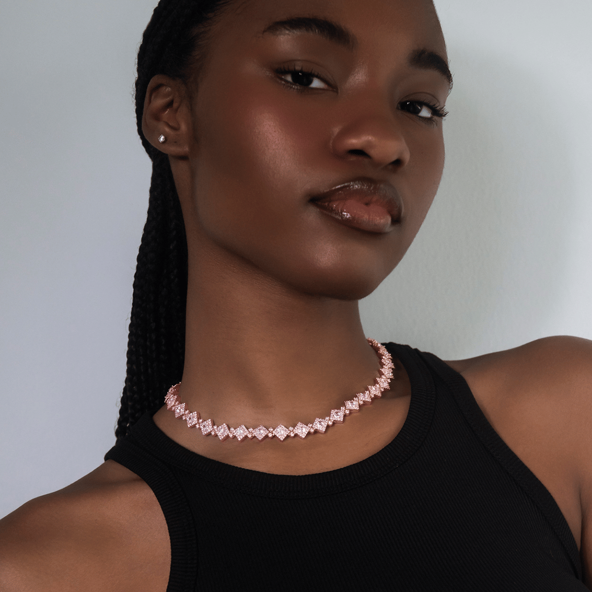 GLD Women Cloister Link Necklace in Rose Gold - 10 mm