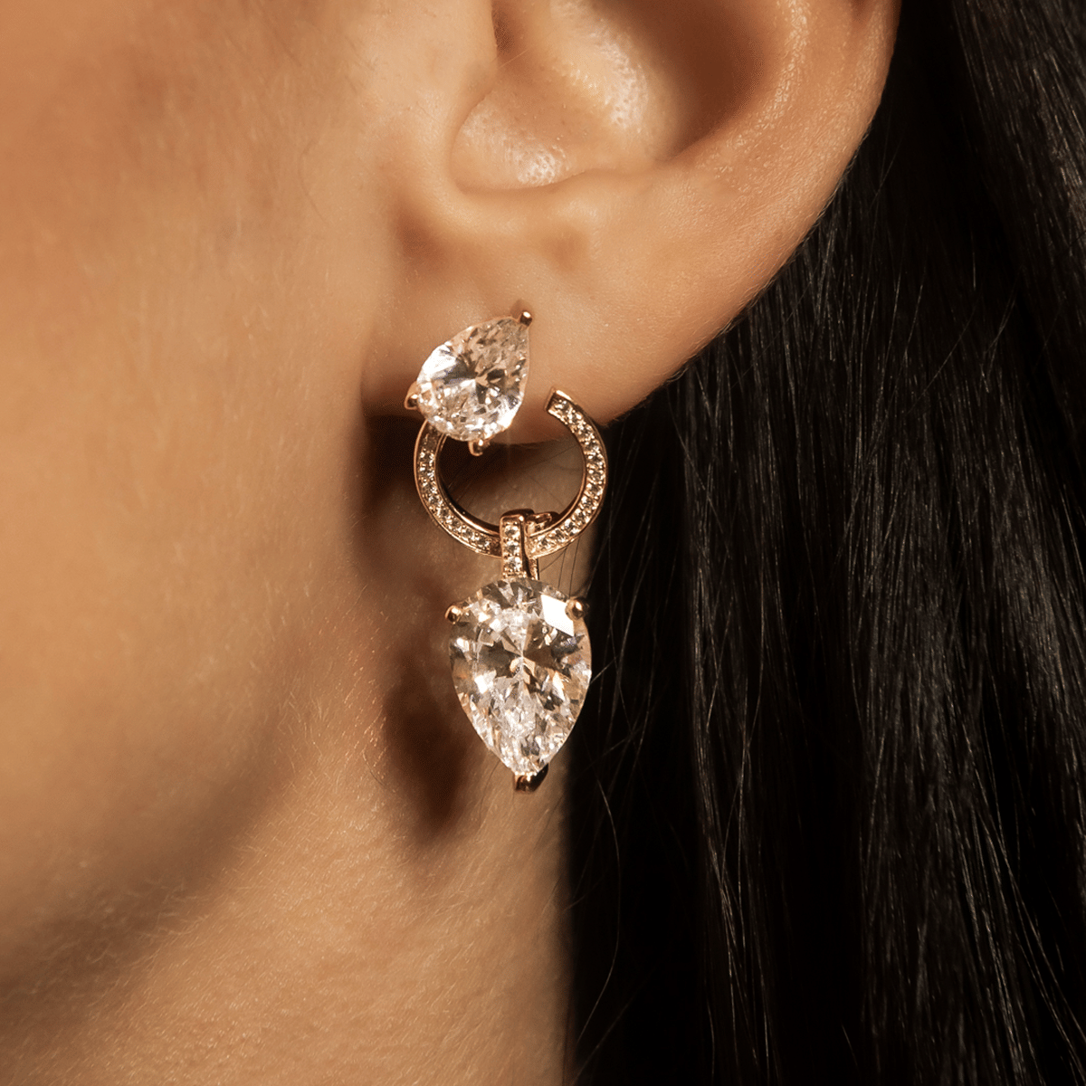 GLD Women Teardrop Circle Drop Earrings