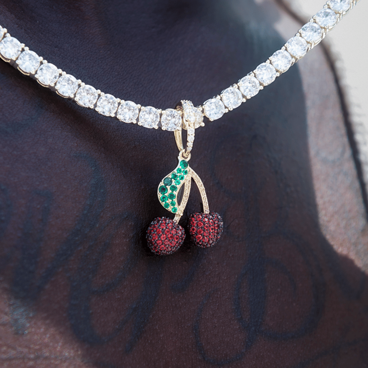 GLD Men Iced Cherry Pendant