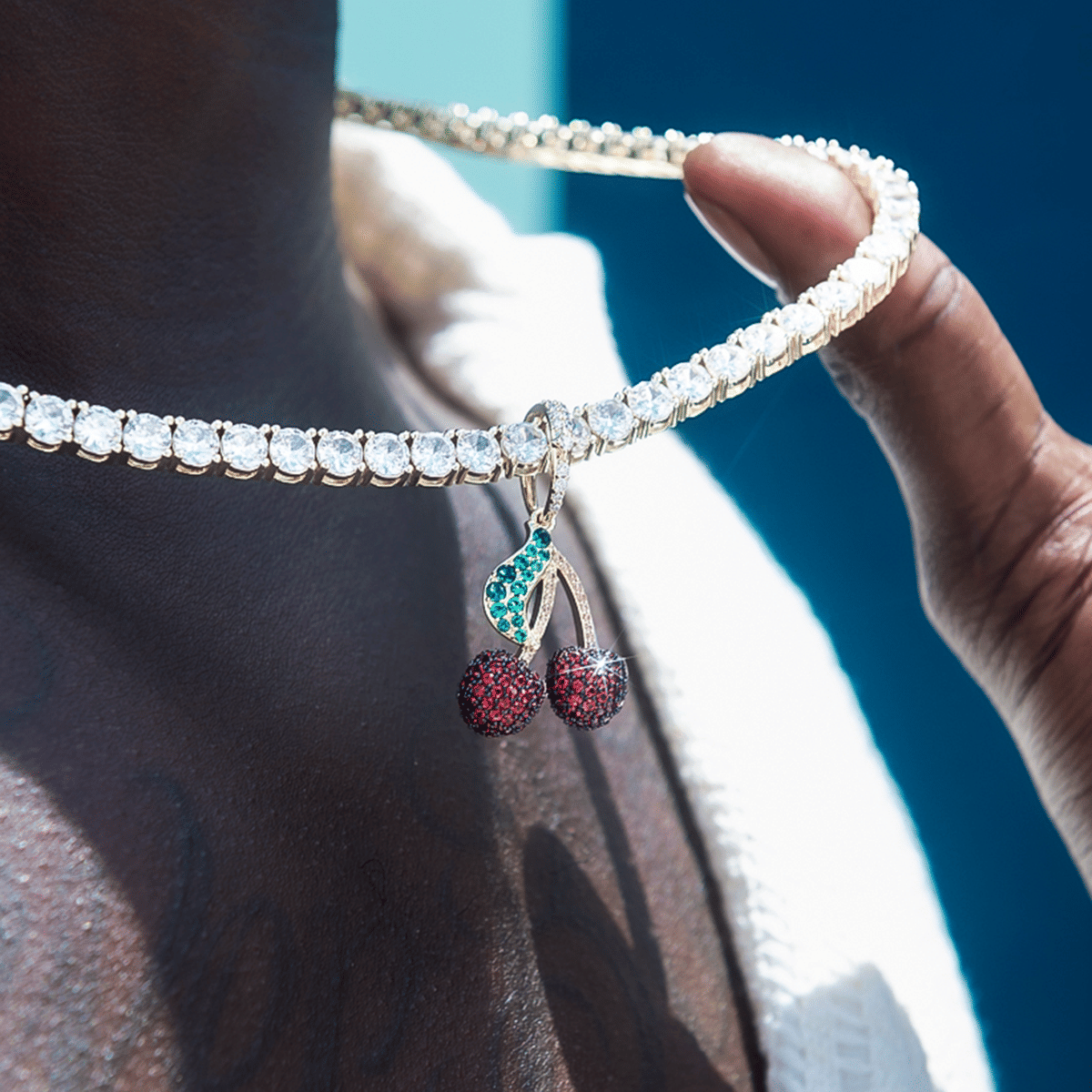 GLD Men Iced Cherry Pendant