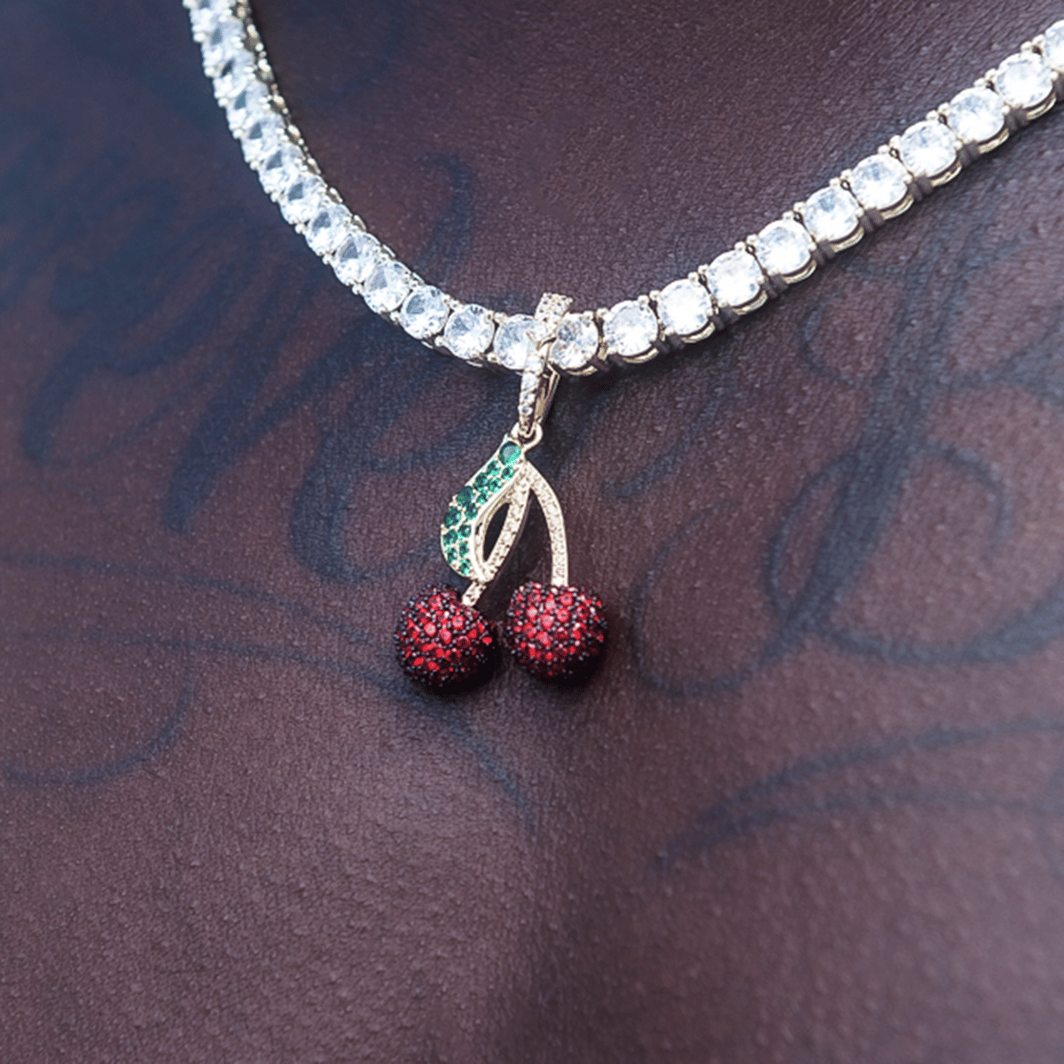 GLD Men Iced Cherry Pendant