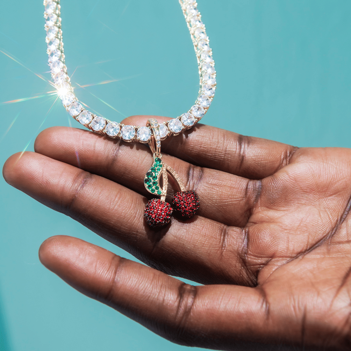 GLD Men Iced Cherry Pendant