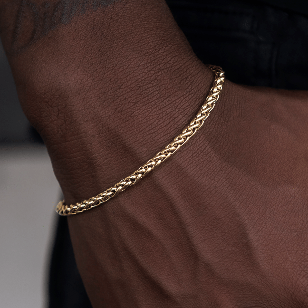 GLD Men Palm Chain Bracelet in Yellow Gold - 4 mm