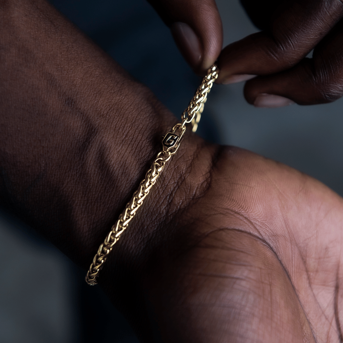 GLD Men Palm Chain Bracelet in Yellow Gold - 4 mm