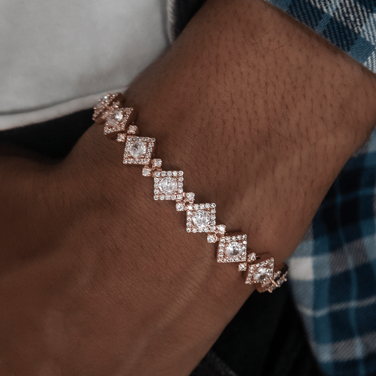 GLD Men Cloister Link Bracelet in Rose Gold
