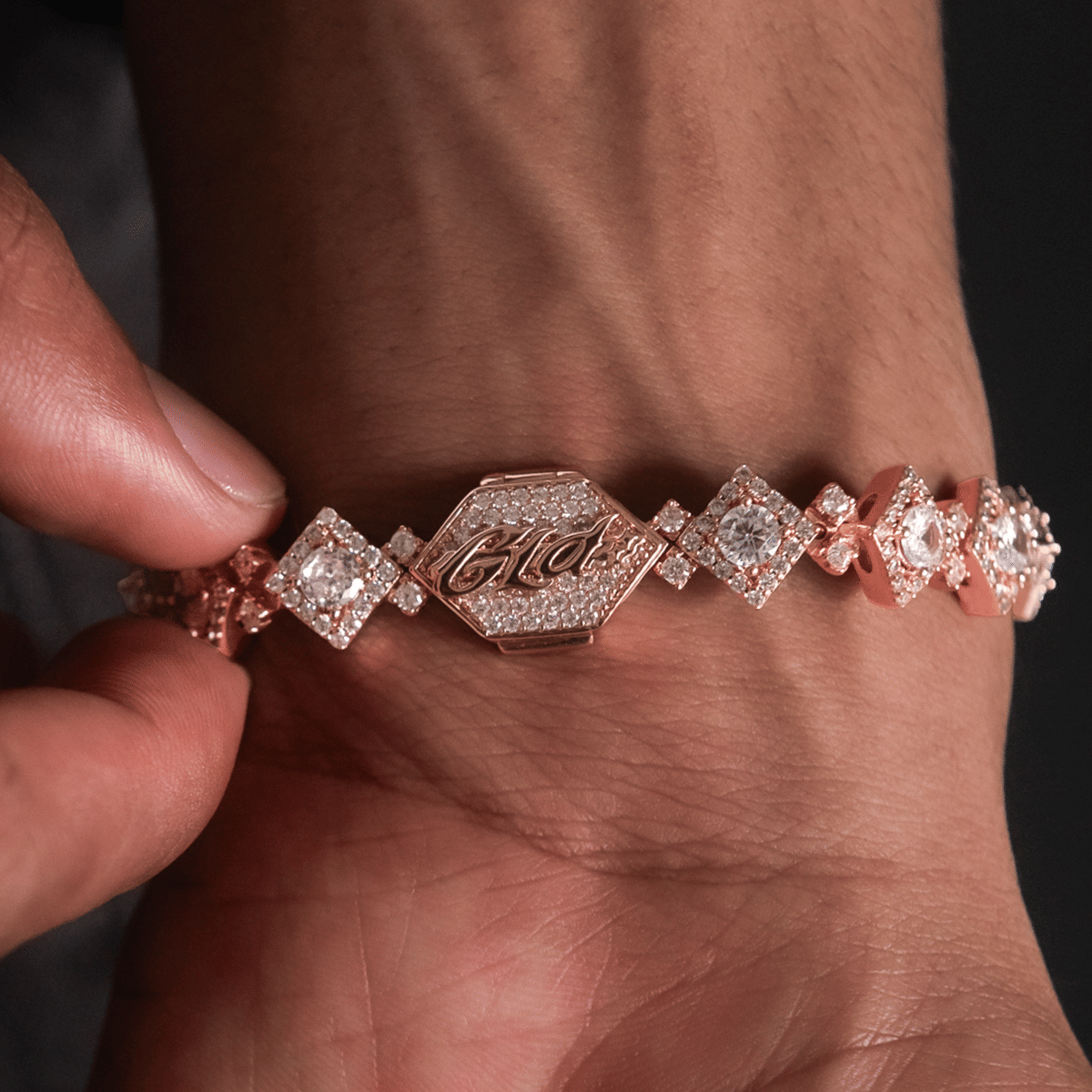 GLD Men Cloister Link Bracelet in Rose Gold
