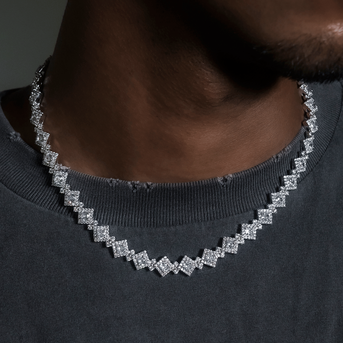 GLD Men Cloister Link Chain in White Gold