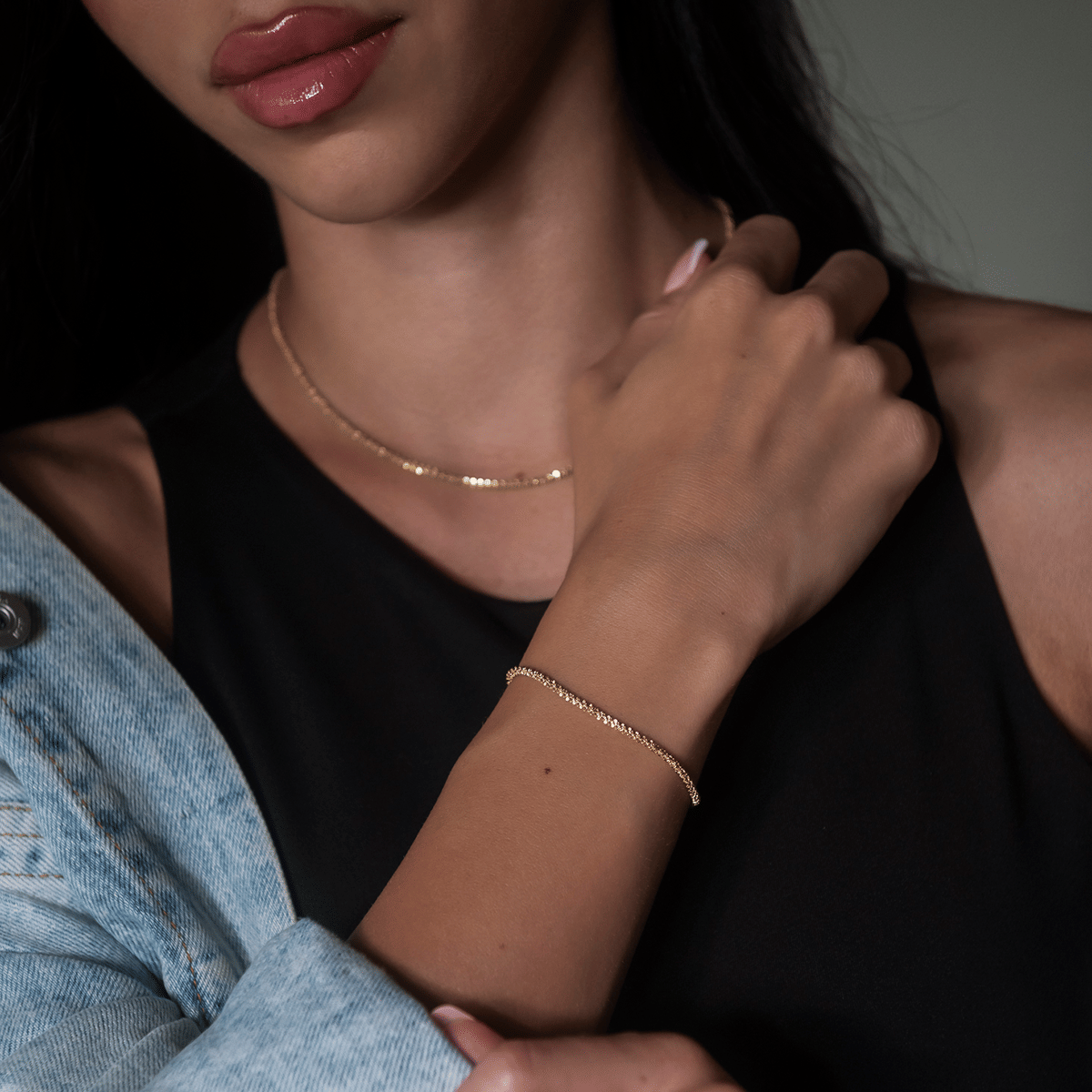 GLD Women Popcorn Bracelet in Yellow Gold - 2 mm