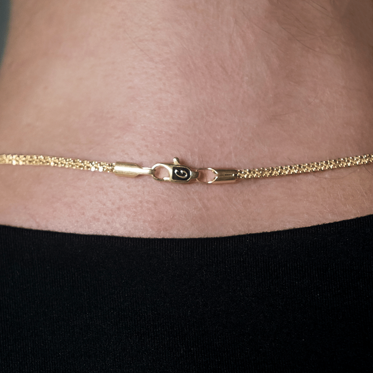 GLD Women Popcorn Necklace in Yellow Gold - 4 mm
