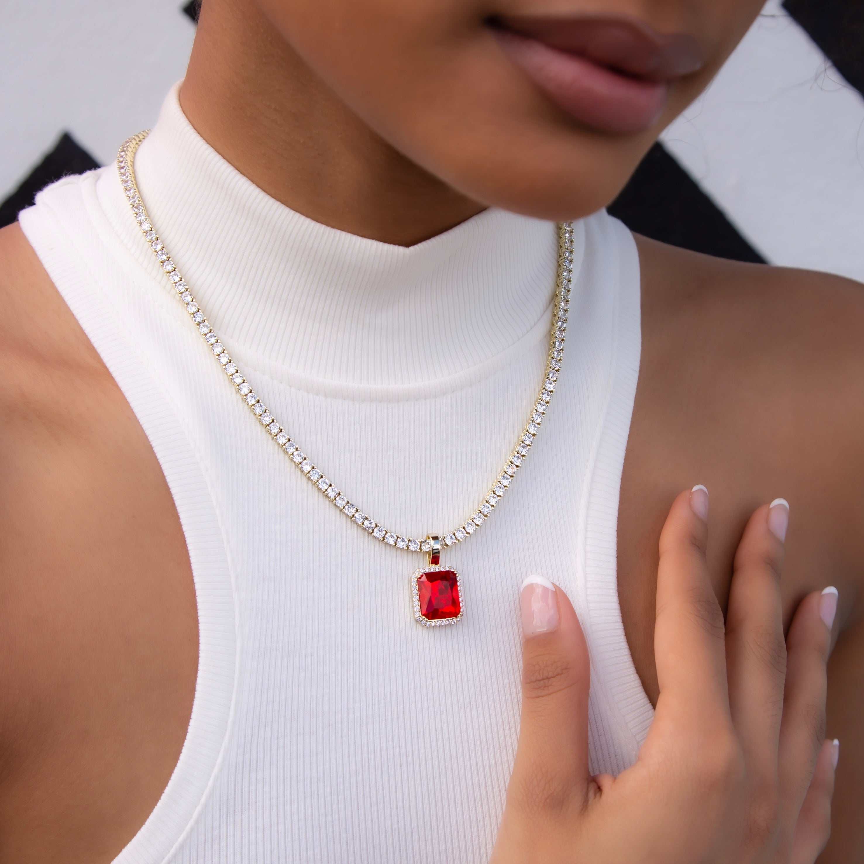 GLD Women Ruby Stone Pendant