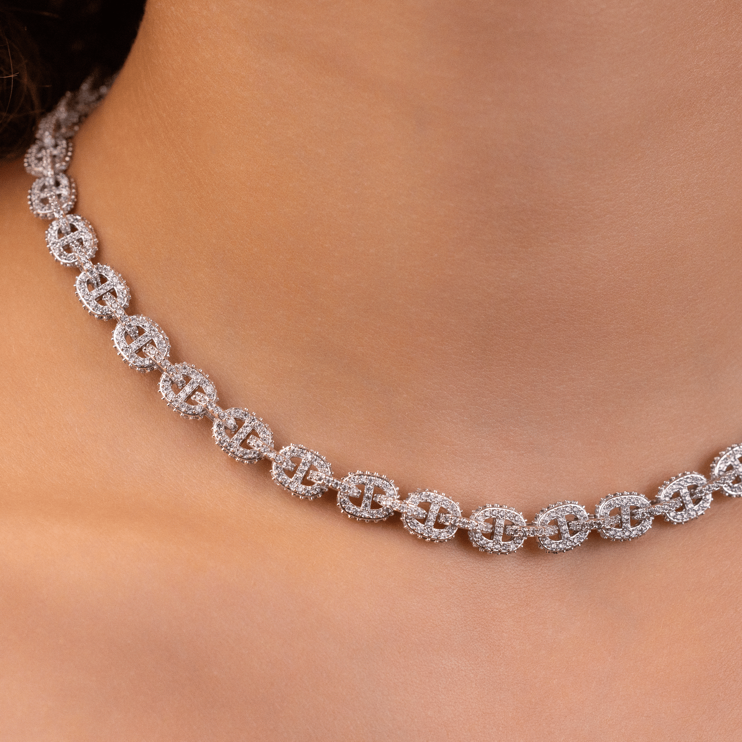 GLD Women Micro Valentina Necklace in White Gold