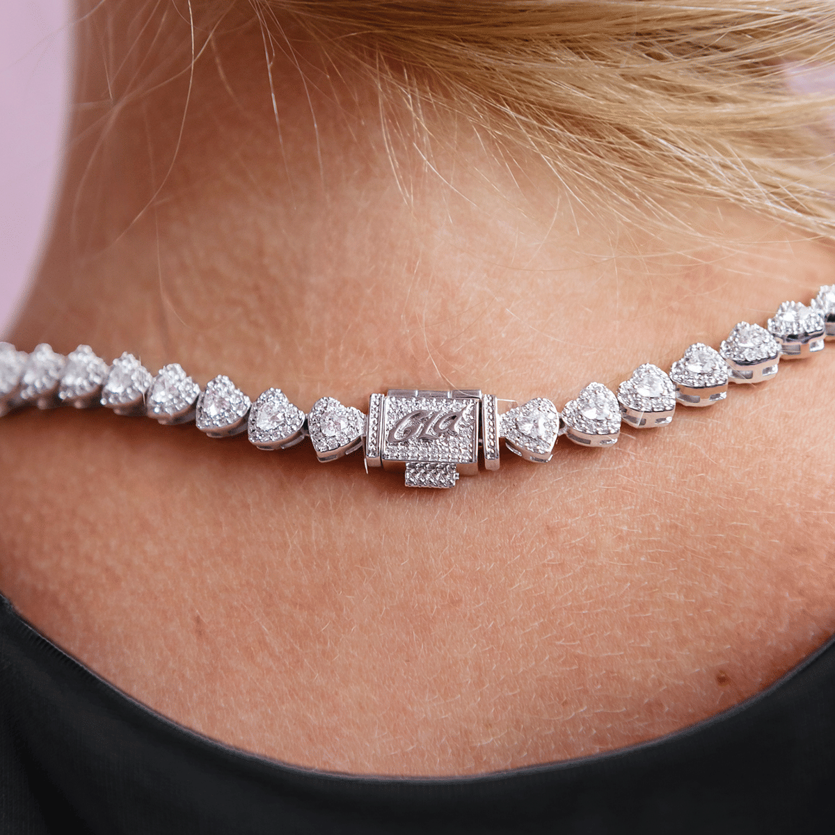 GLD Women Diamond Heart Cluster Necklace