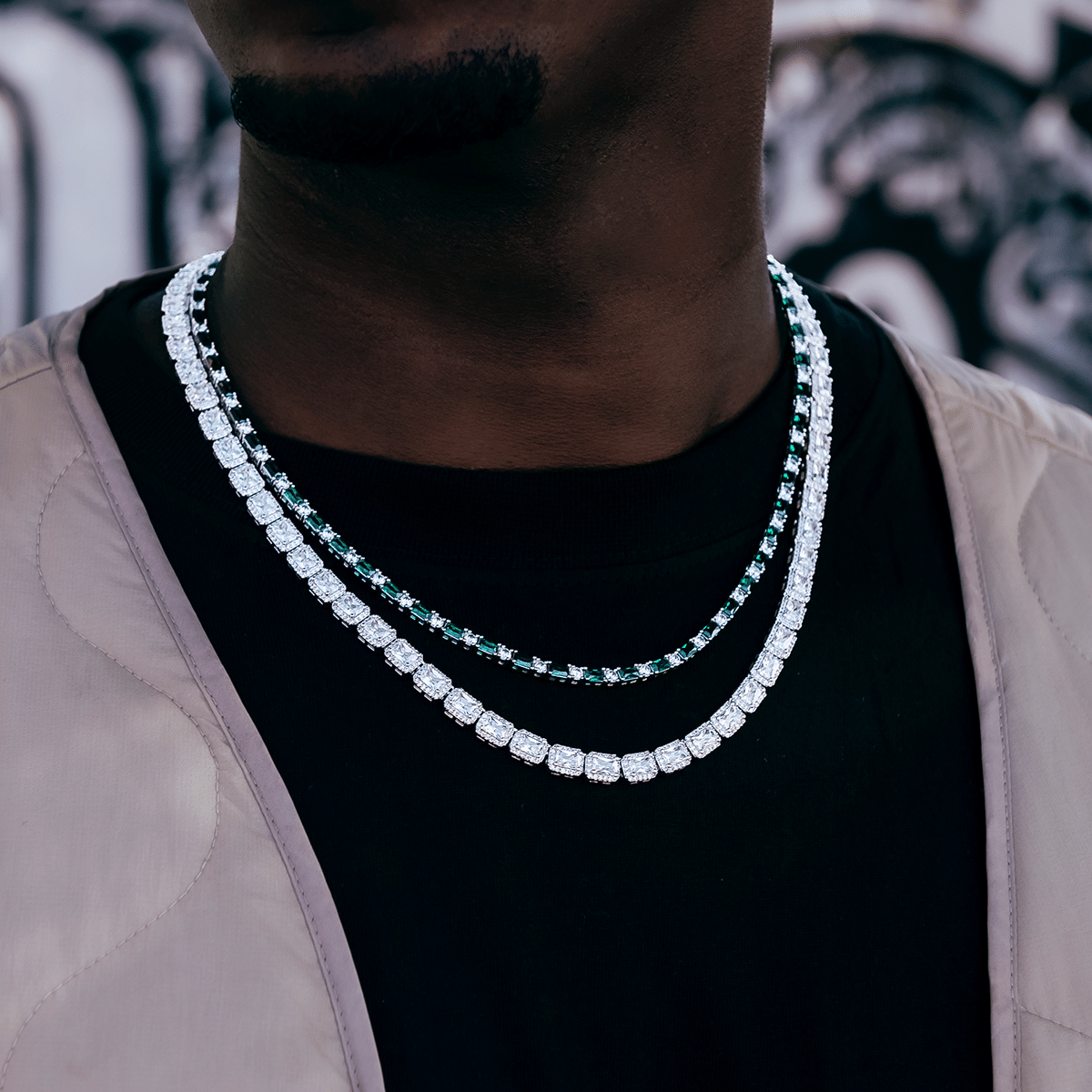 GLD Men Emerald Baguette Tennis Chain